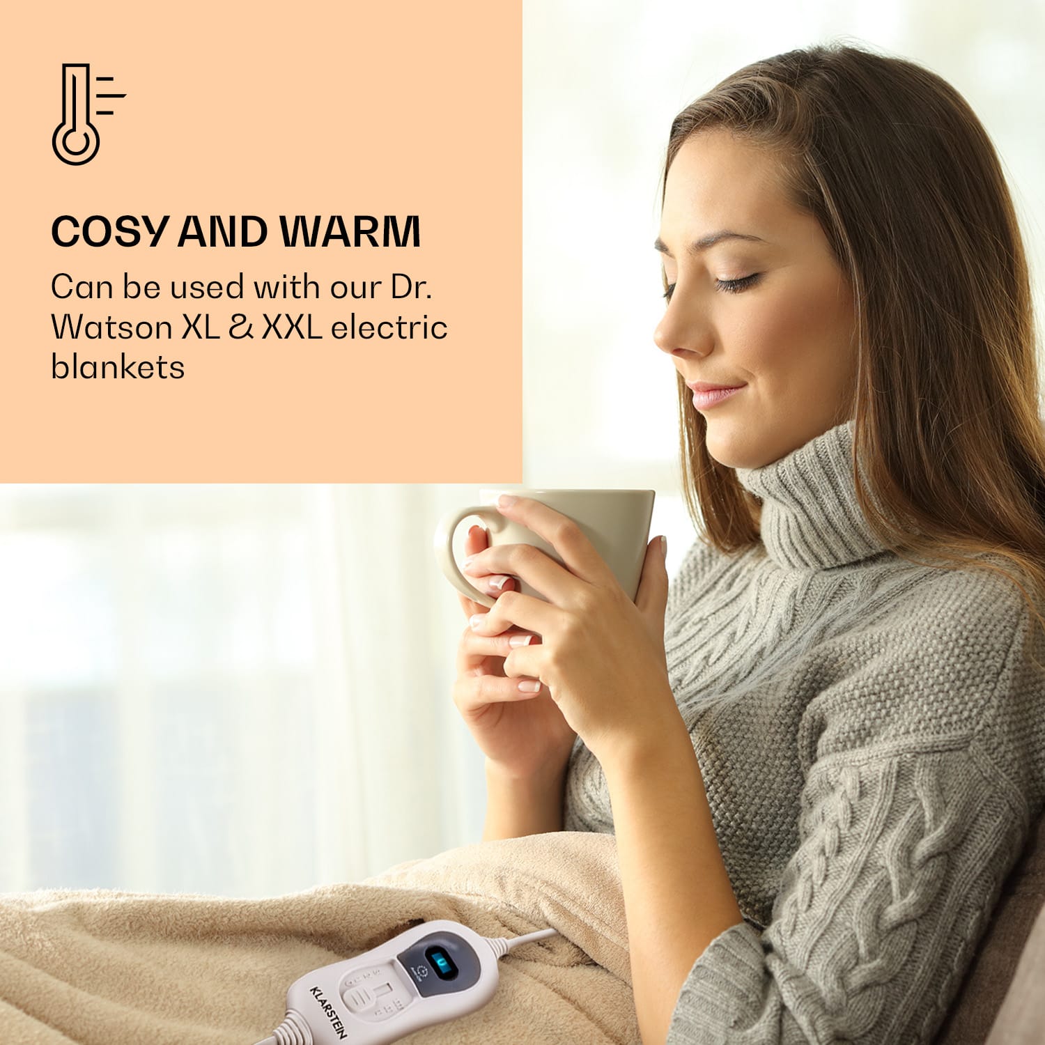 Remote control for Dr. Watson XL & XXL electric blanket Spare part LED display 2 m removable 
