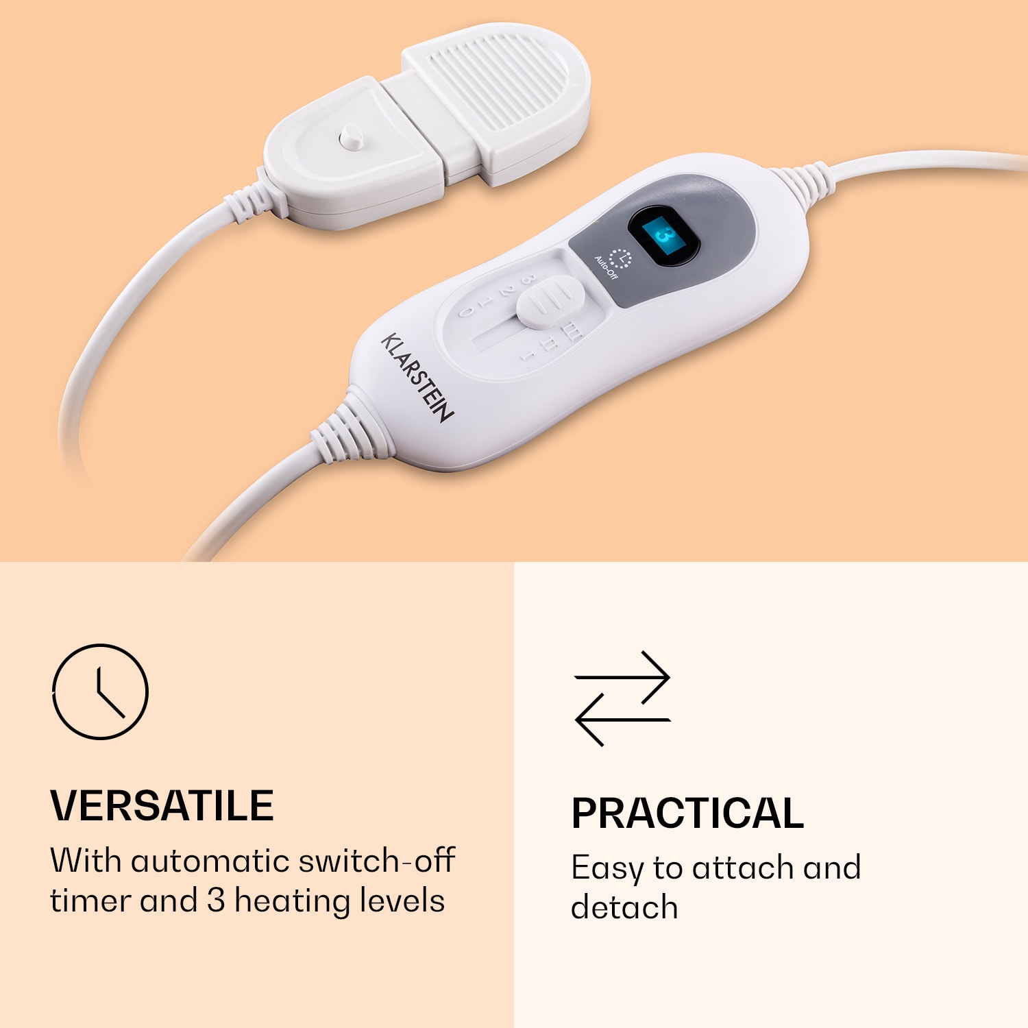 Kaukosäädin Dr. Watson XL & XXL -lämpöpeitolle varaosa LED-näyttö 2 m irrotettava 
