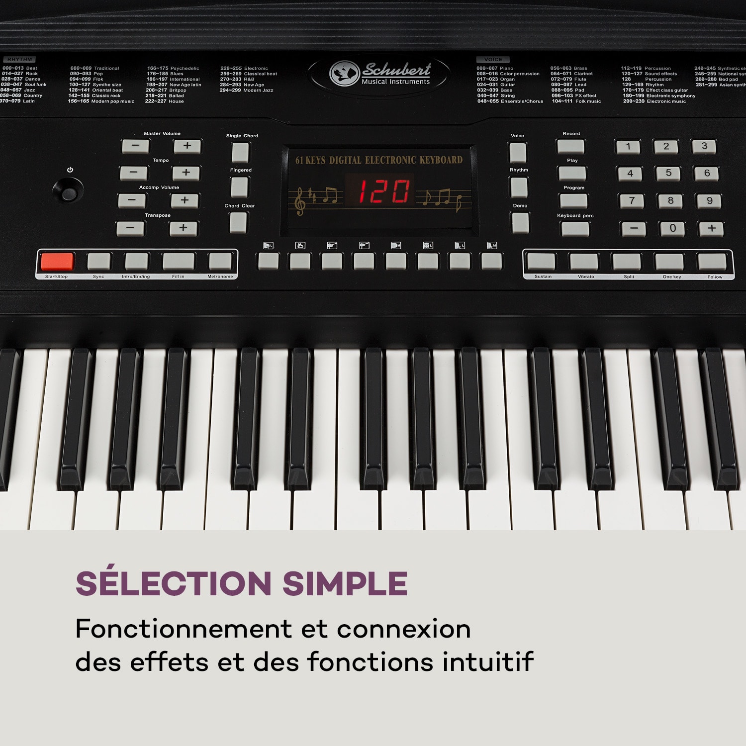 Etude 61 MK II Clavier 61 touches de 300 sons / rythmes - Noir 