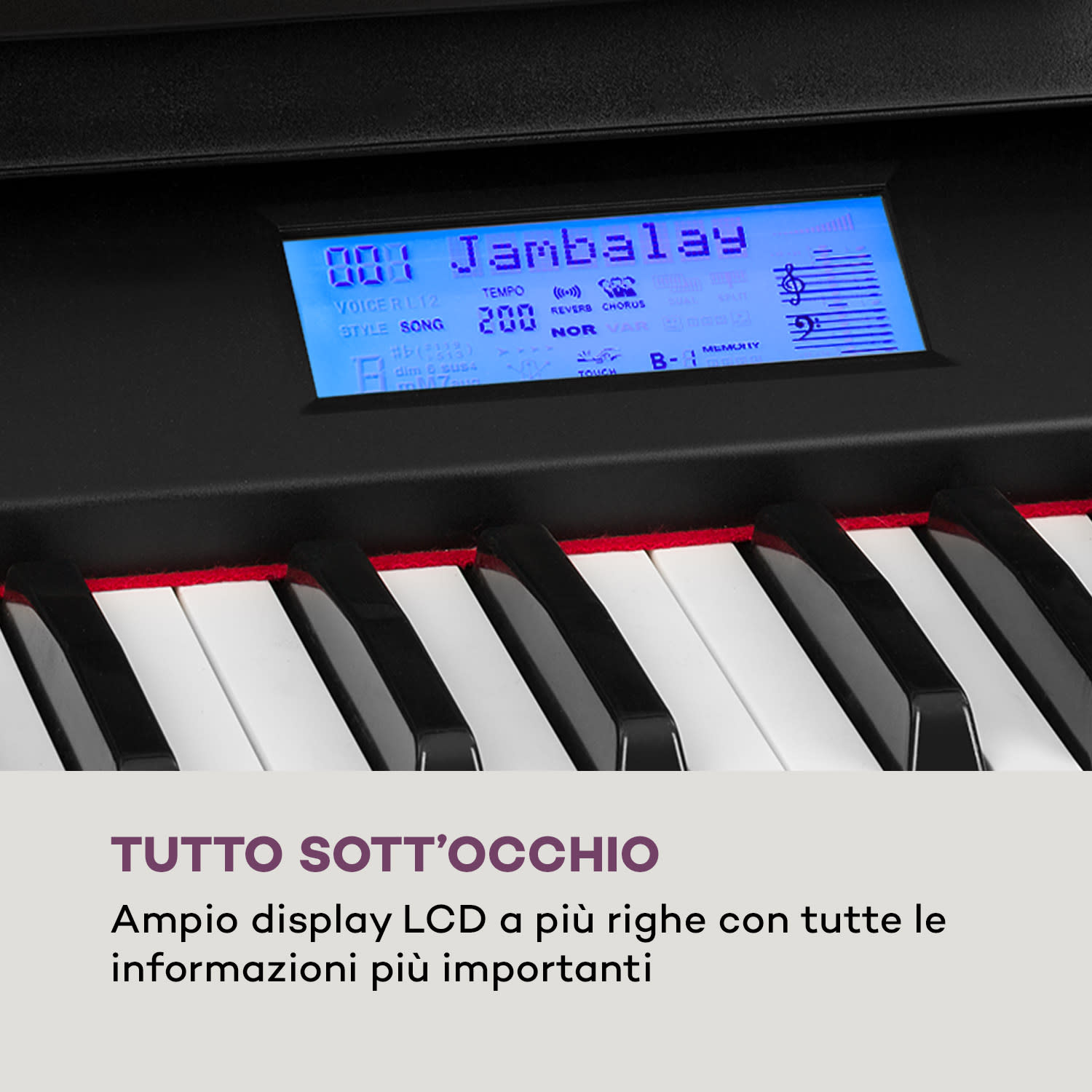 Subi88 MKII Pianola 88 tasti MIDI USB 360 toni 160 ritmi nero 