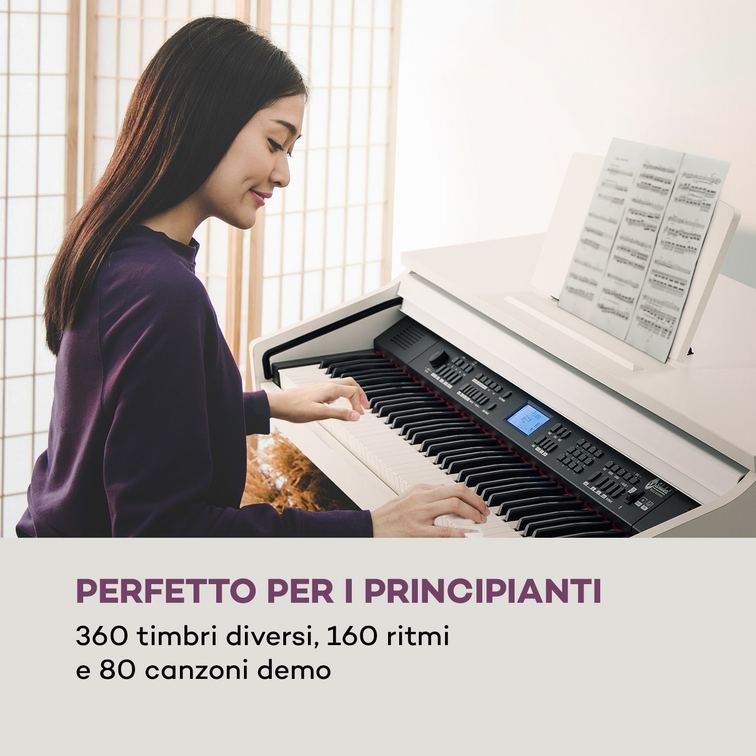 Subi 88 MK II Keyboard 88 Tasti  MIDI USB 360 Suoni 160 Ritmi Bianco Bianco