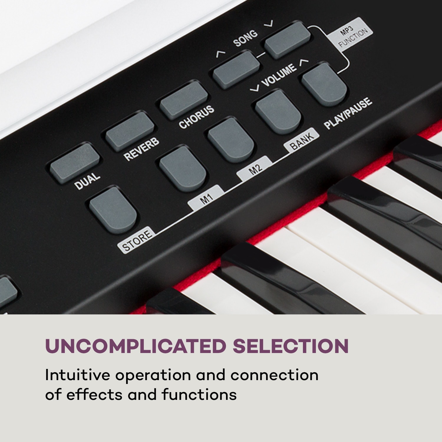 Subi88 MK II, e-piano, 88 taste, MIDI, USB, 360 sunete, 160 de ritmuri, alb Alb