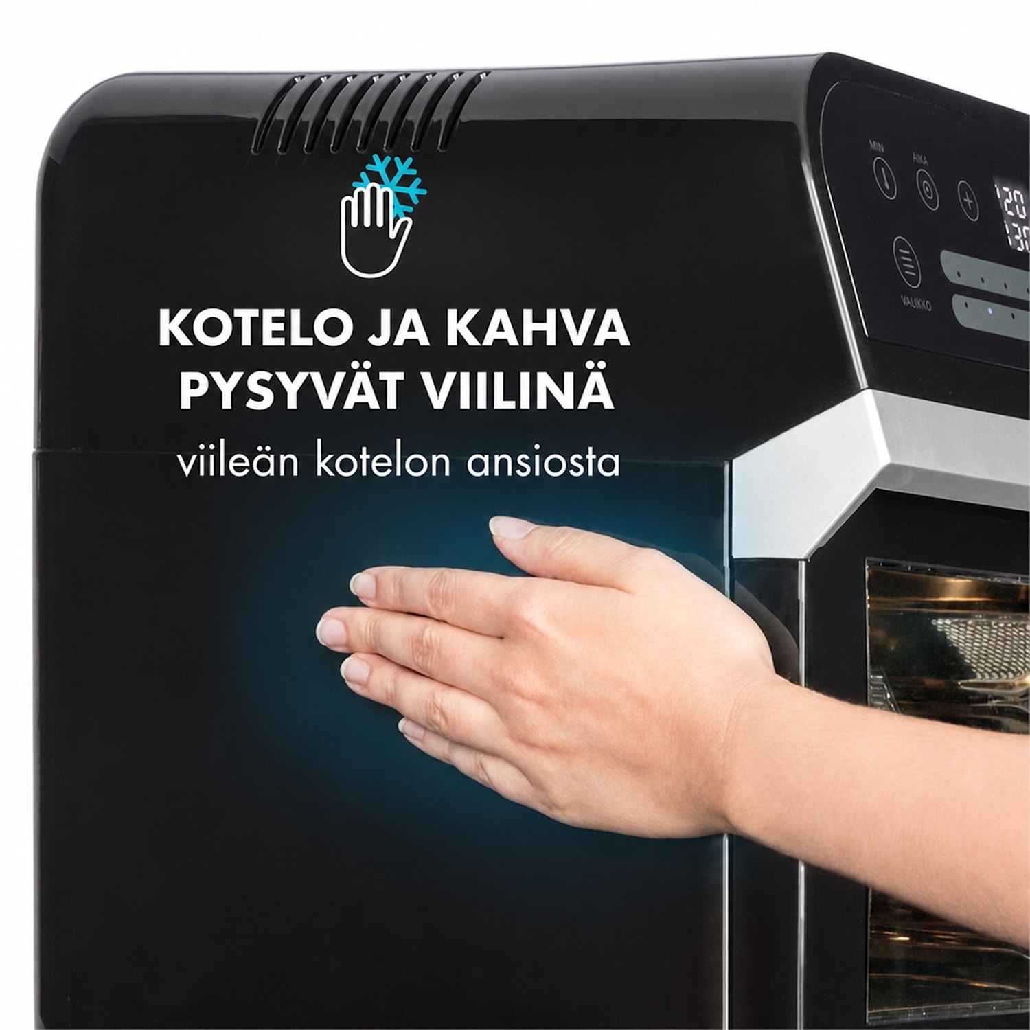 AeroVital Cube kuumailmakeitin 1600 W 12 l ajastin 16 ohjelmaa musta Musta