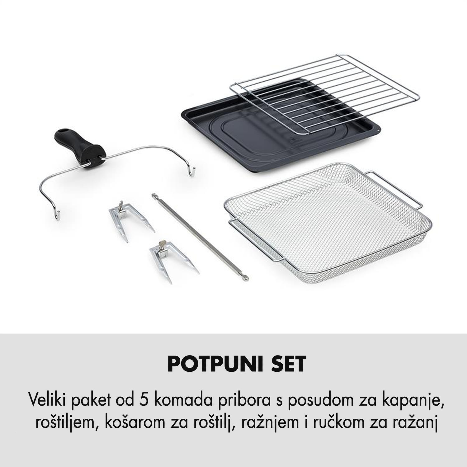 AeroVital Cube, friteza na topli zrak, 1600 W, 12 l, timer, 16 programa, crna Crna