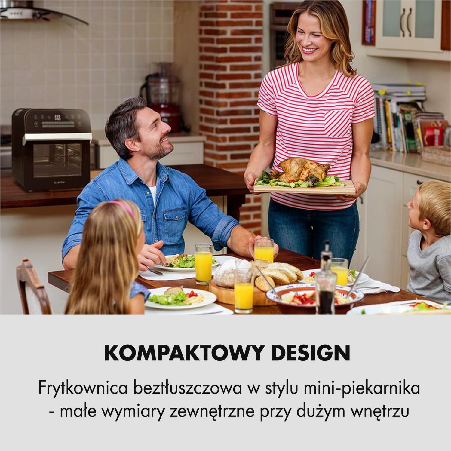 AeroVital Cube, frytkownica beztłuszczowa, 1600 W, 12 l, timer, 16 programów, kolor czarny Czarny