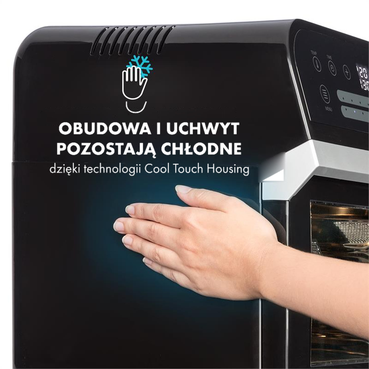 AeroVital Cube, frytkownica beztłuszczowa, 1600 W, 12 l, timer, 16 programów, kolor czarny Czarny
