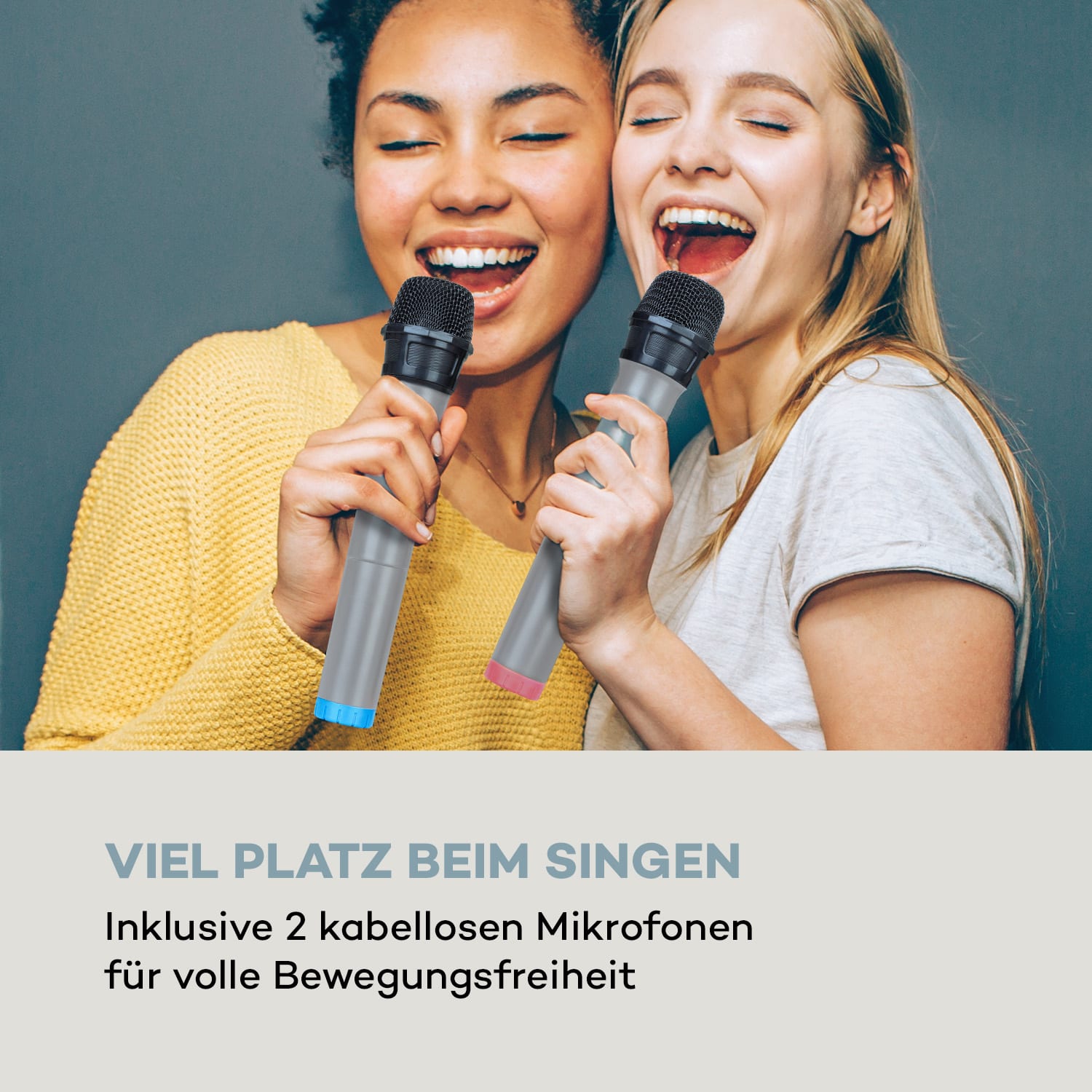 Karaboom 100 Sing Karaoketurm 120W max. CD-Player 2 Mikrofone wireless Weiß