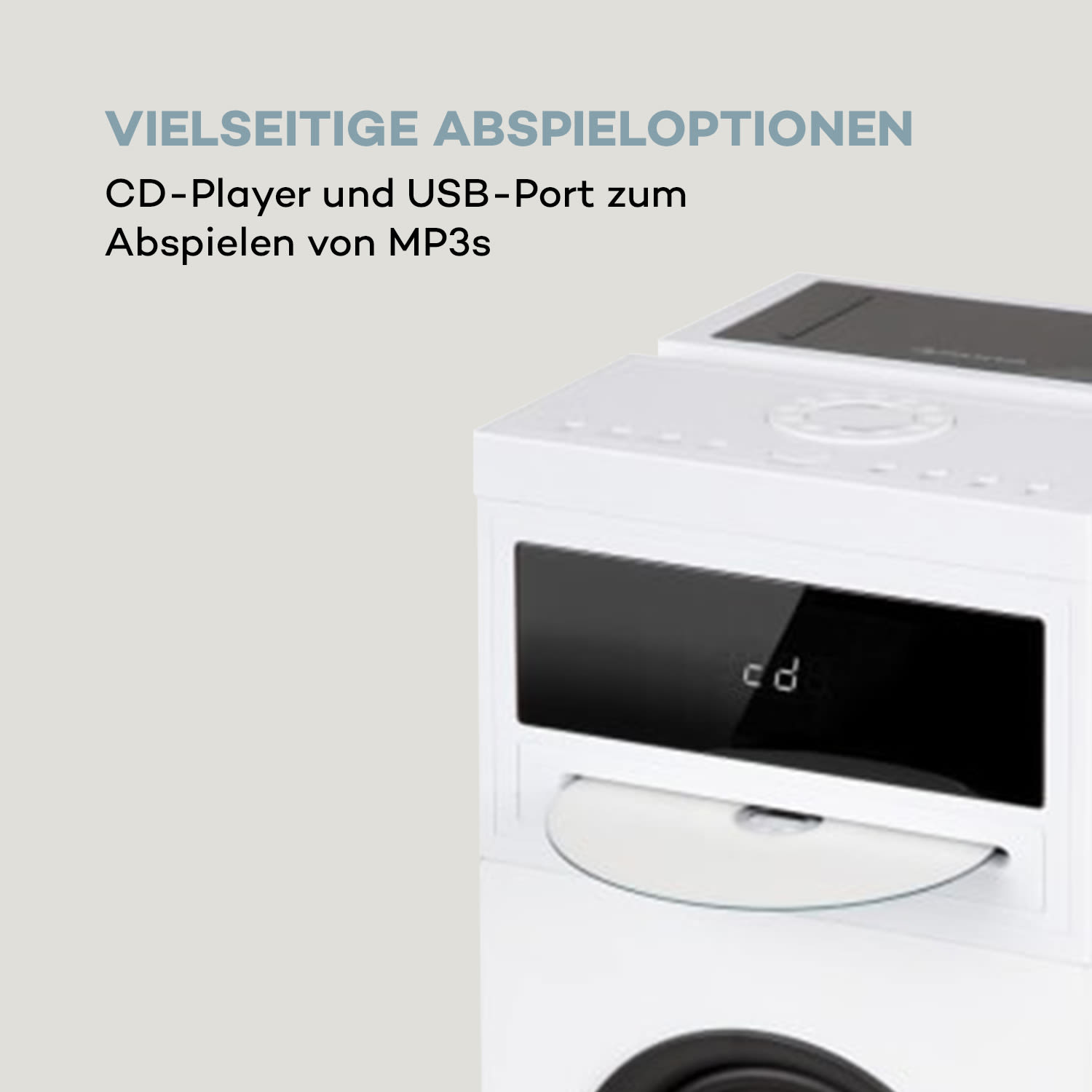 Karaboom 100 Sing Karaoketurm 120W max. CD-Player 2 Mikrofone wireless Weiß