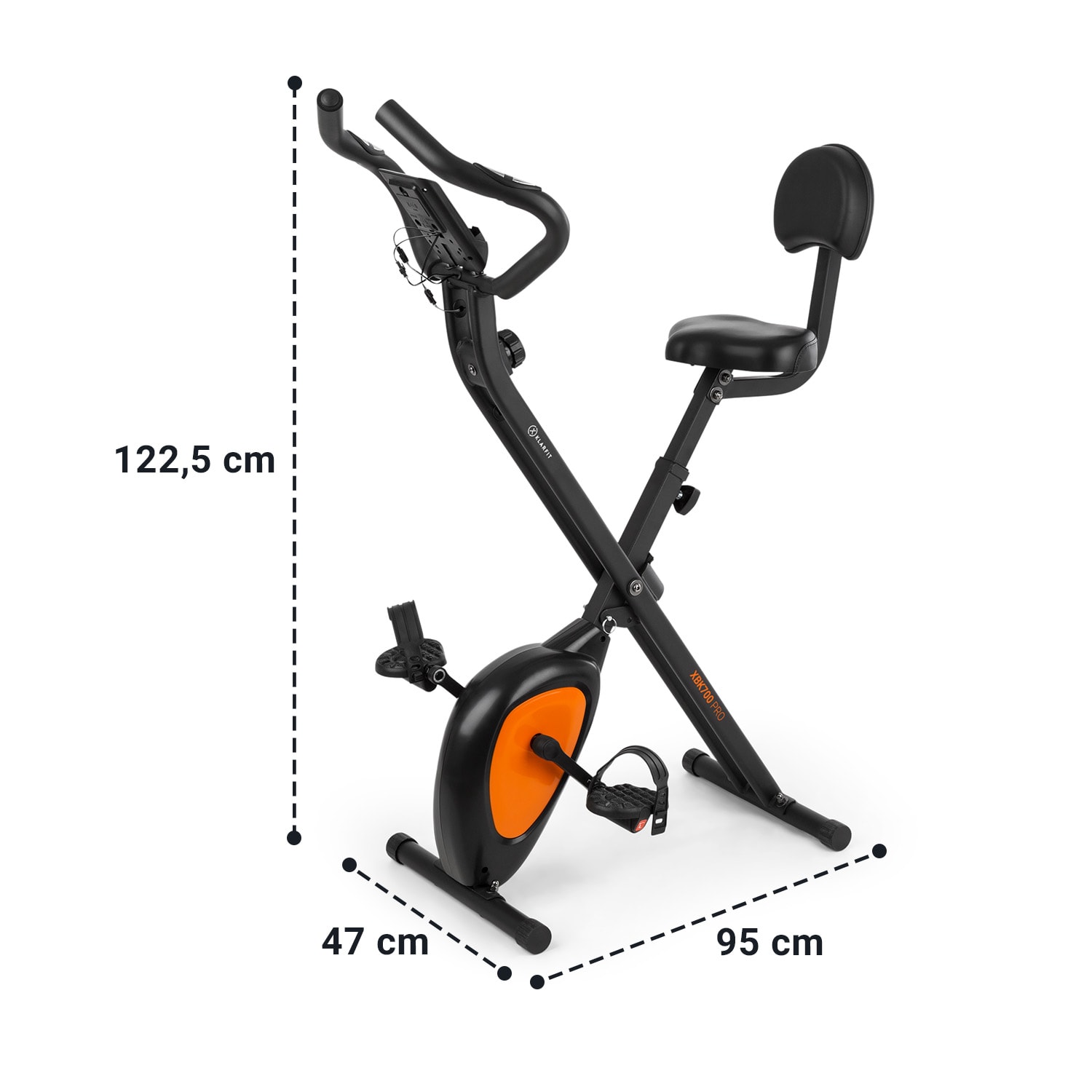 Azura Air, domači trenažer, X-bike, SilentBelt, magnetni upor, zložljiv Oranžna