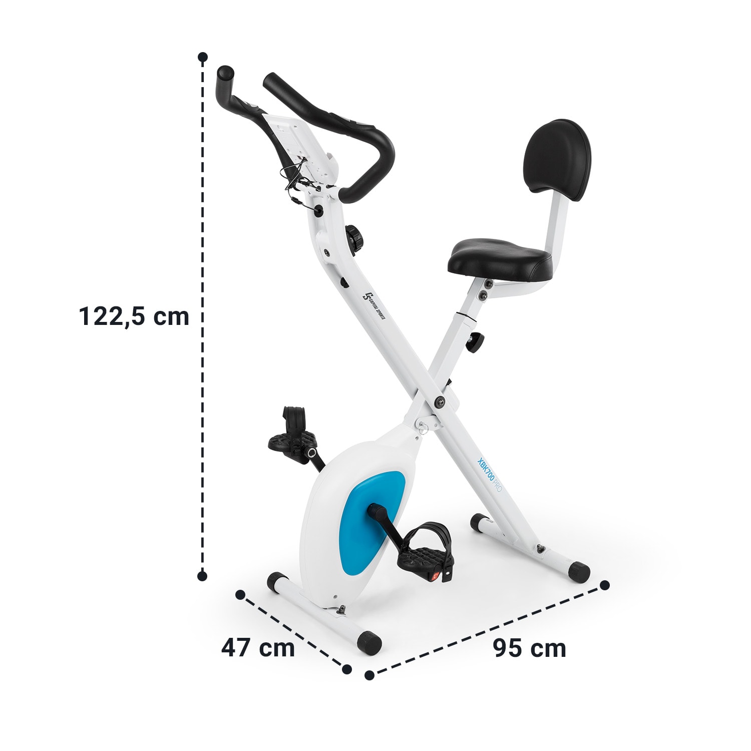 Azura Air, szobabicikli, otthoni edzőgép, X-bike, SilentBelt, mágneses ellenállás, összecsukható Fehér