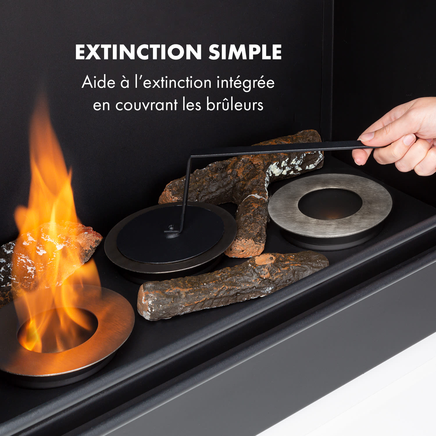 Phantasma Cottage Pillar Cheminée à l'éthanol brûleur inox blanc &  no 