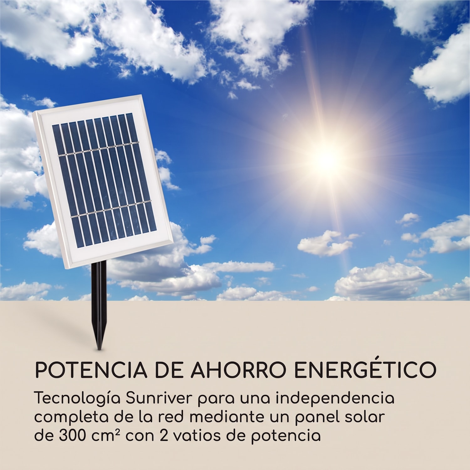 Liquitorre XL fuente solar 200l/h panel solar 2W batería LED polirresina 34 x 70 x 34 cm