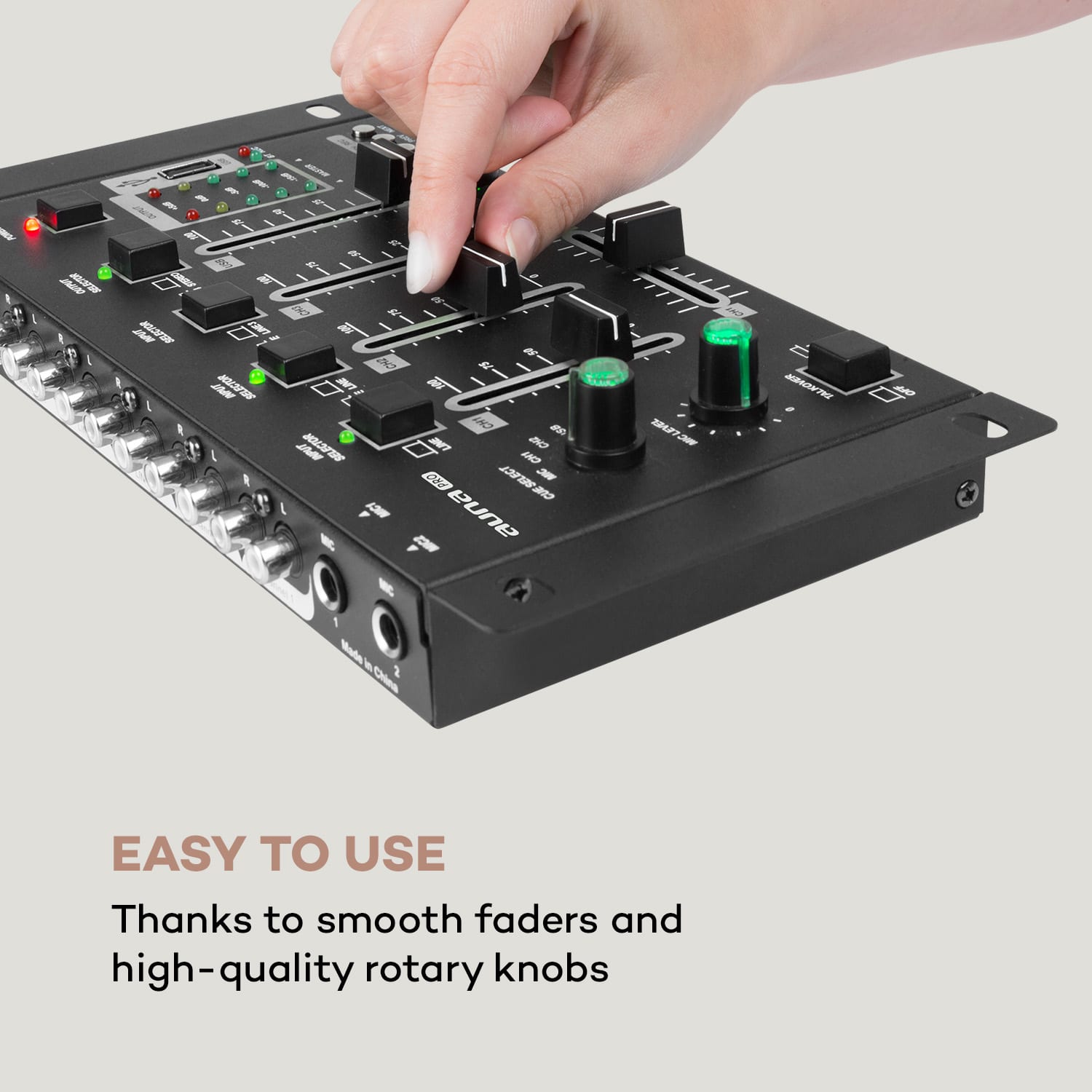 Amnesia, 4-kanálový mixážny pult, BT, USB, MP3, 2 x Micro, čierny