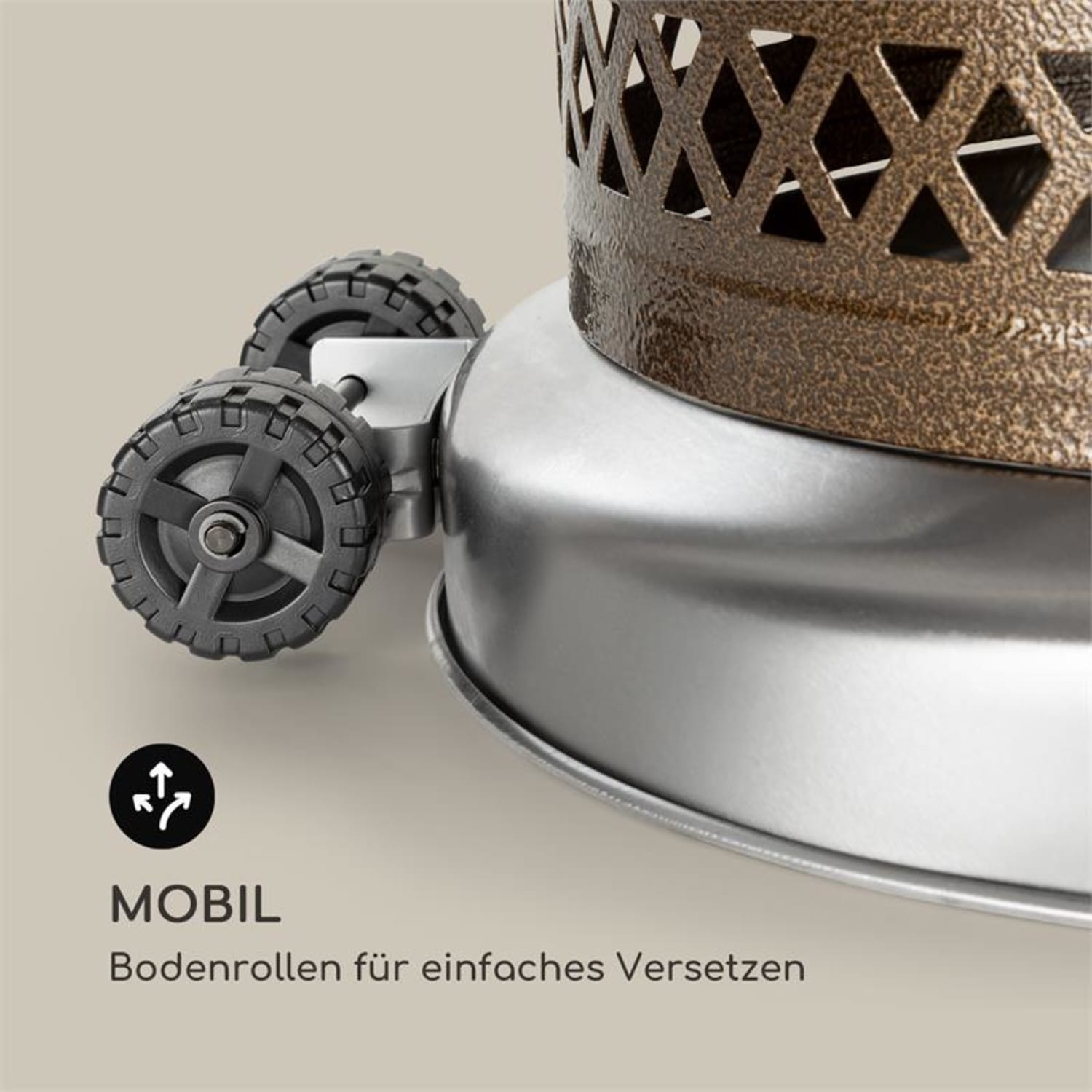 Goldflame Deluxe Chauffe-terrasse 36 000 BTU/11 kW Verre trempé mobile Acier inoxydable Bronze