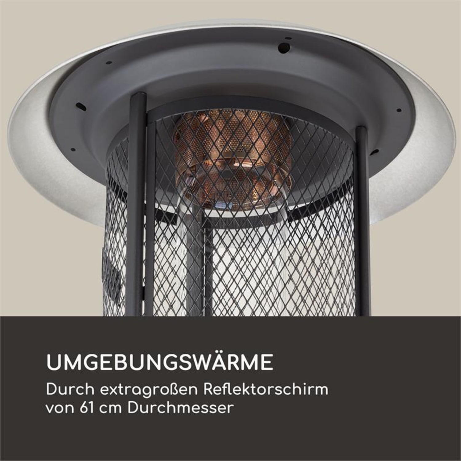 Goldflame Deluxe Chauffe-terrasse 36 000 BTU/11 kW Verre trempé mobile Acier inoxydable Bronze