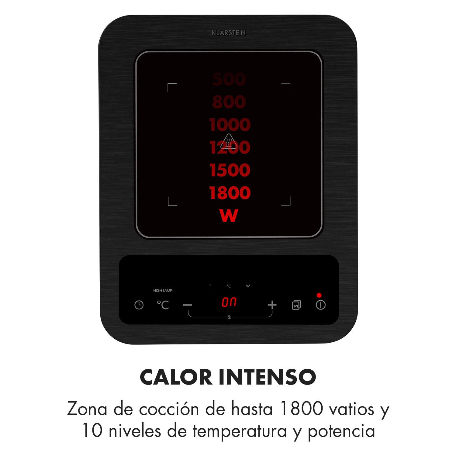 SlimChef Placa de inducción 1800W Temporizador de 3h 10 potencias Negra 