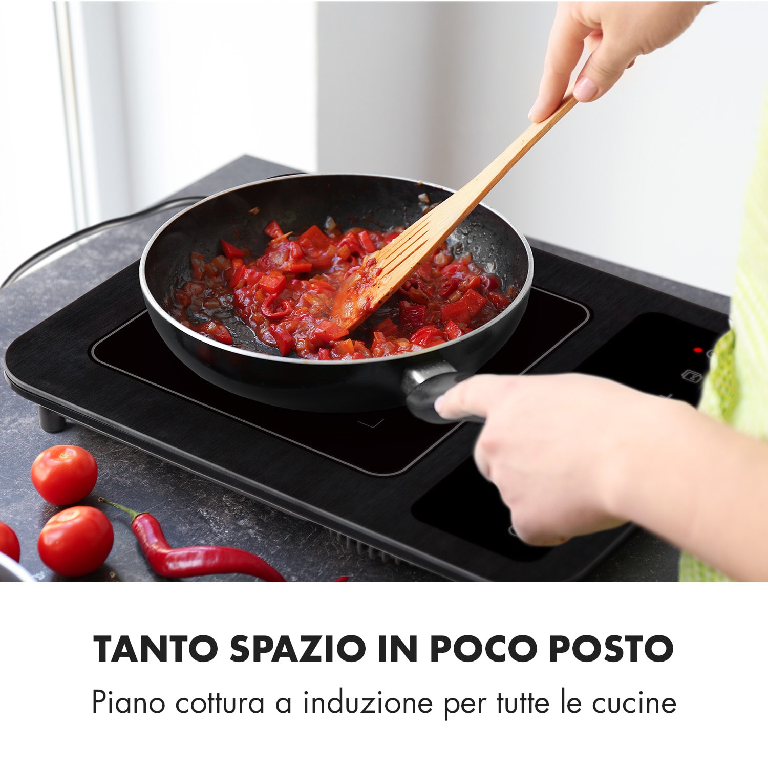 SlimChef piano cottura a induzione 1800W timer 3 ore 10 livelli nero 