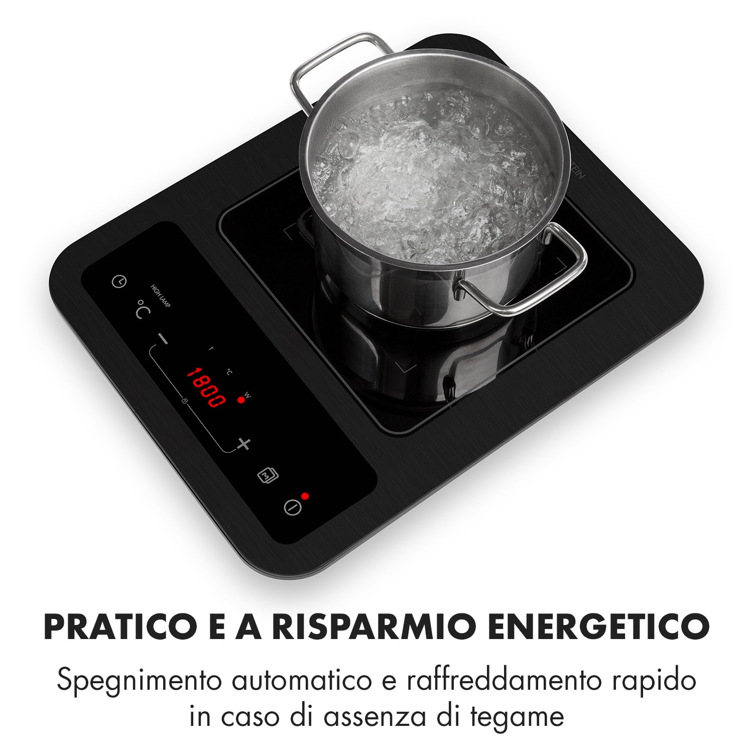 SlimChef piano cottura a induzione 1800W timer 3 ore 10 livelli nero 