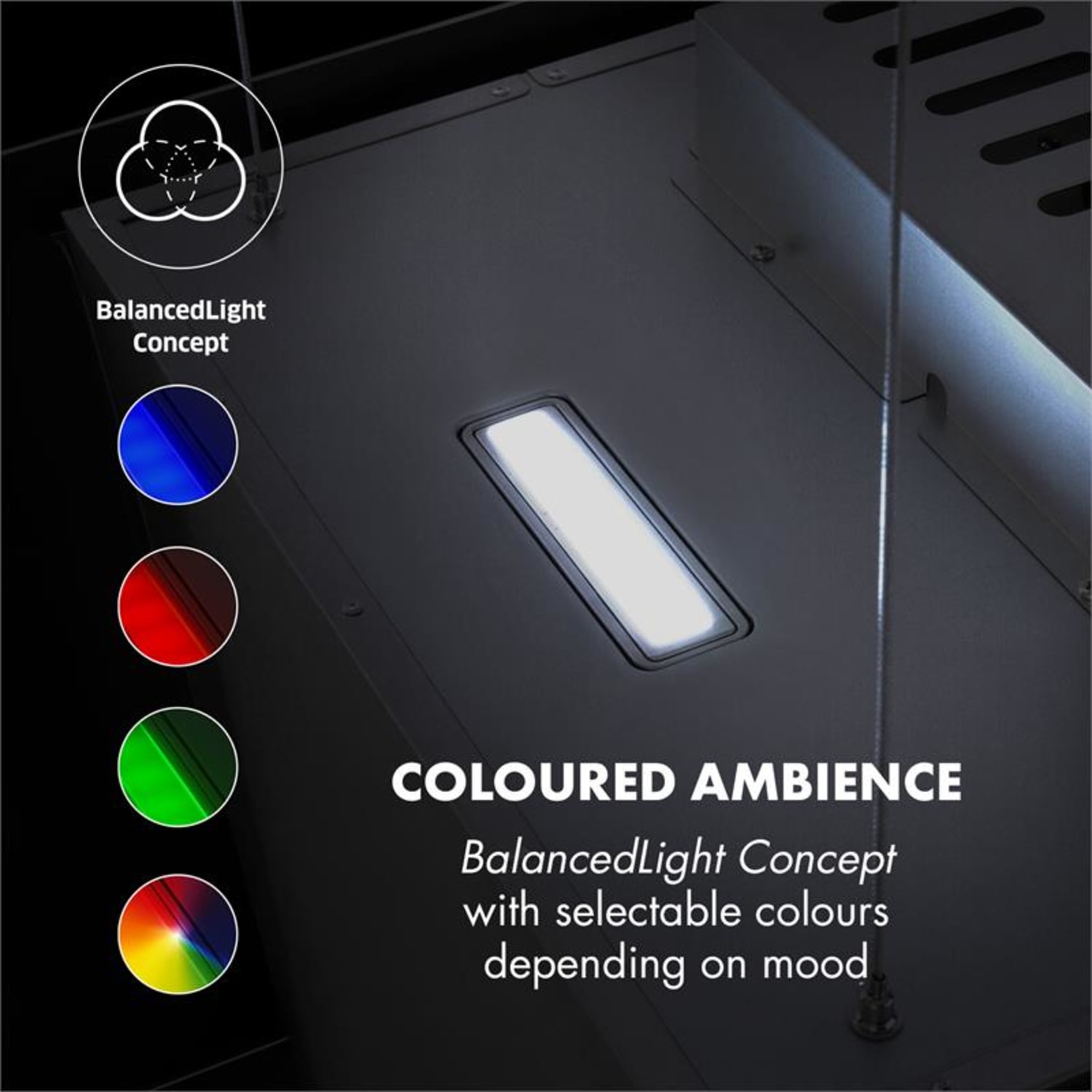 Prism liesituuletin 720 m³/h LCD-näyttö ajastin RGB-värit musta 
