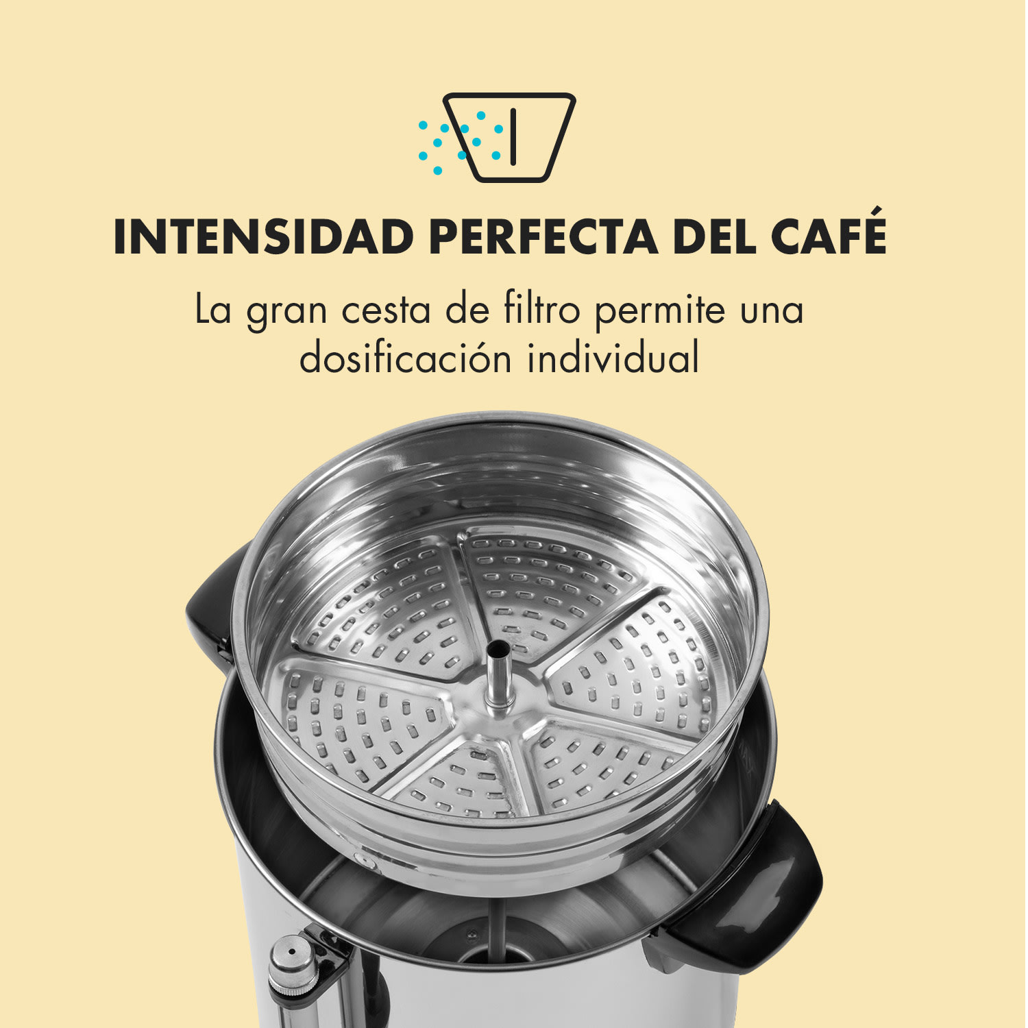Excelsa filtro redondo máquina de café 30 tazas grifo acero inoxidable 