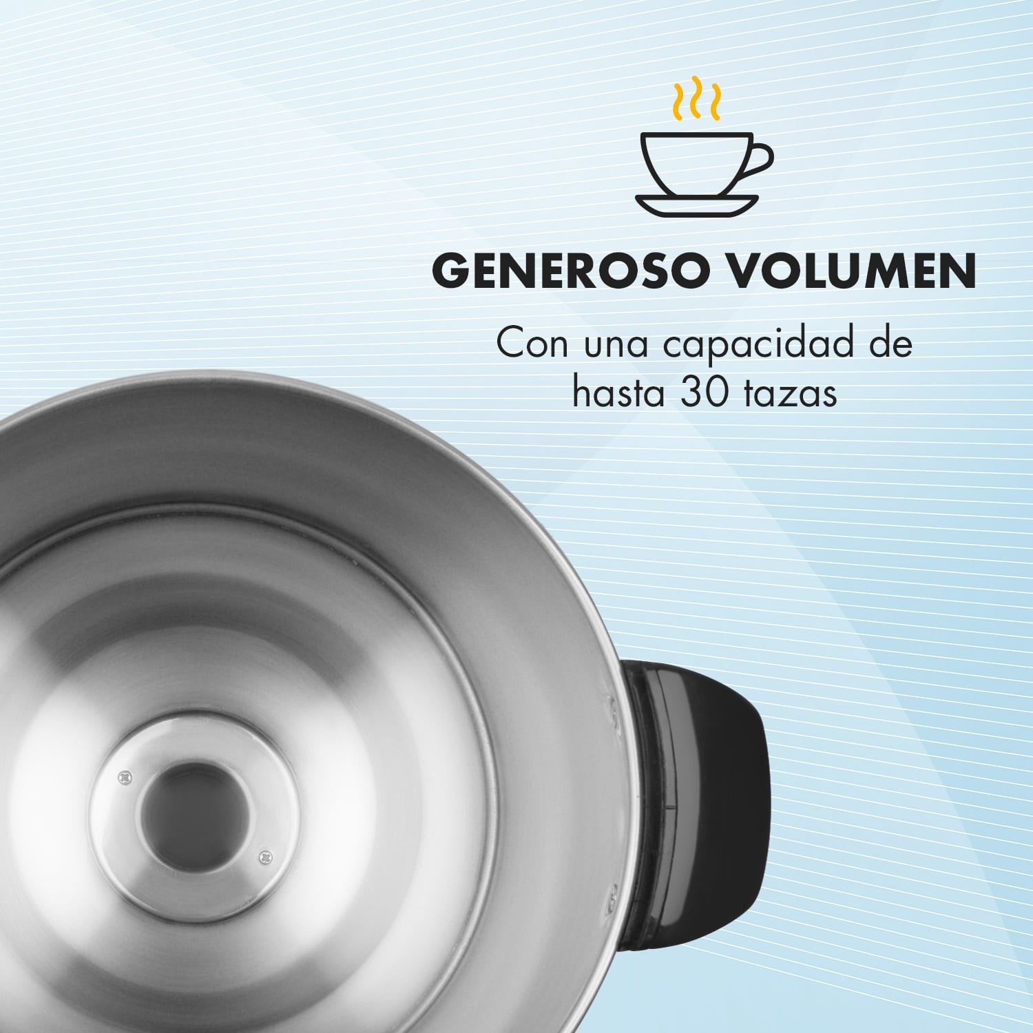 Excelsa filtro redondo máquina de café 30 tazas grifo acero inoxidable 