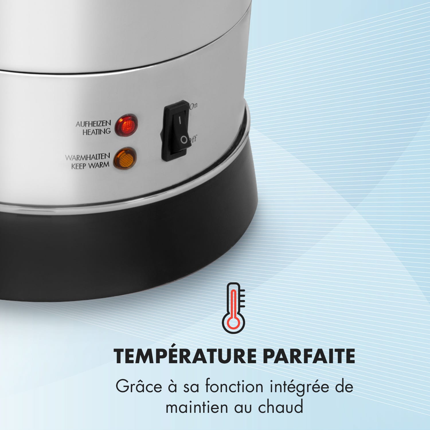 Excelsa rondfilter koffiezetapparaat, 30 kopjes, aftapkraan, rvs 