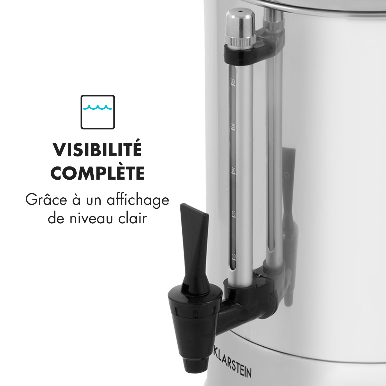 Excelsa rondfilter koffiezetapparaat, 30 kopjes, aftapkraan, rvs 