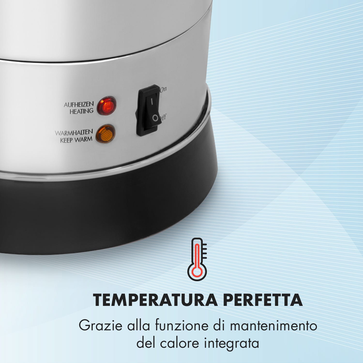 Excelsa Macchina da caffè con filtro rotondo, 30 tazze, rubinetto, acciaio 