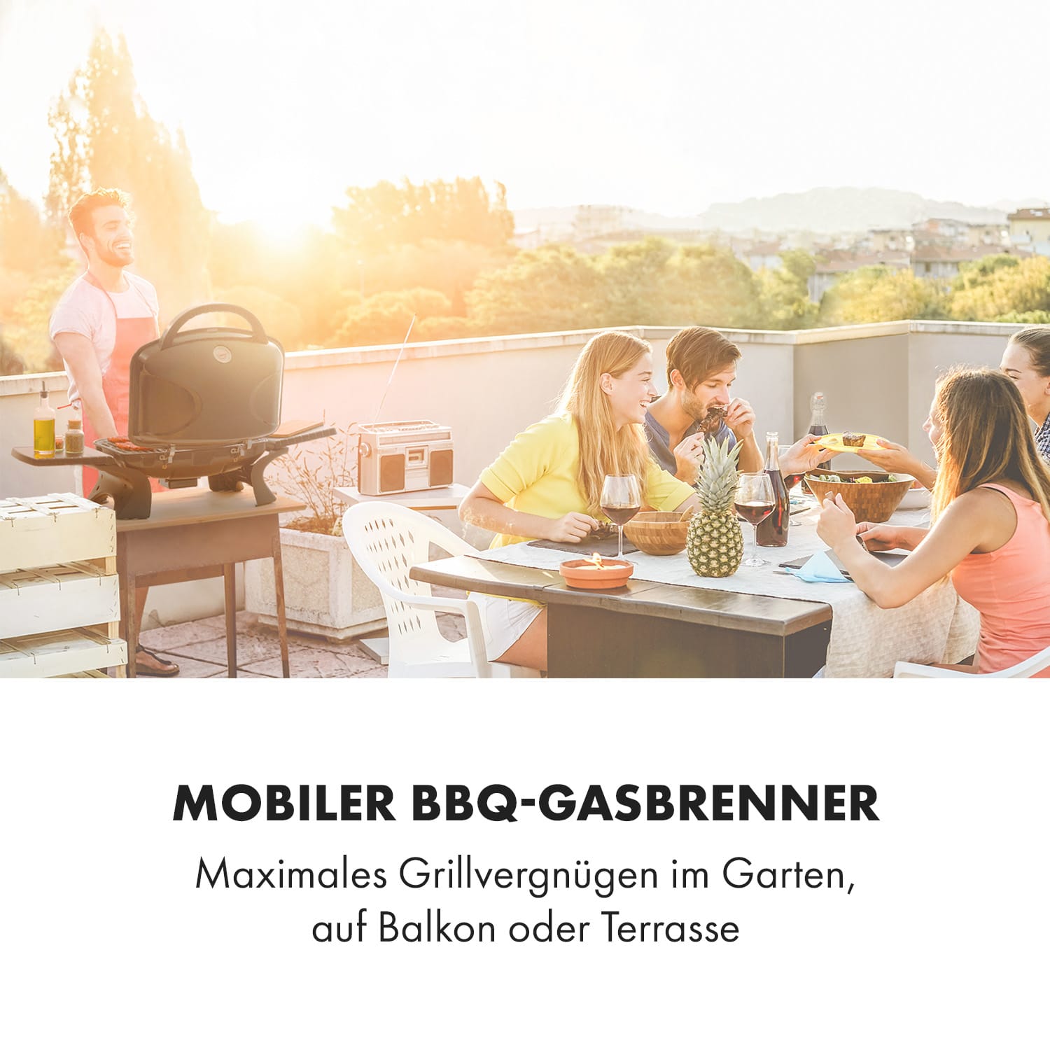 Parforce Duo 2 Gasgrill Brenner 4,4kW 15000BTU 300°C schwarz Schwarz