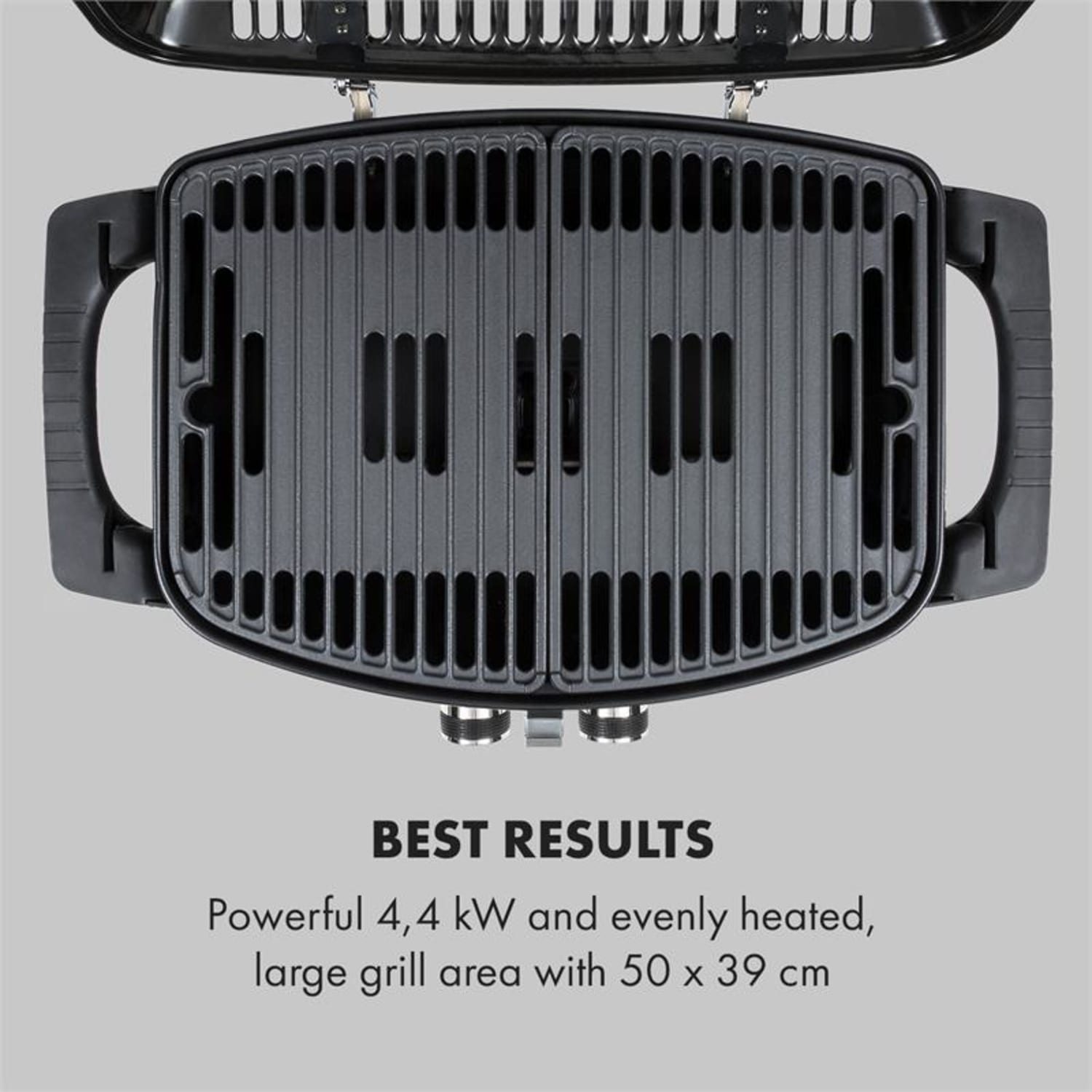 Parforce Duo Gasgrill 2 Brenner 4,4kW 15000BTU 300°C grau 