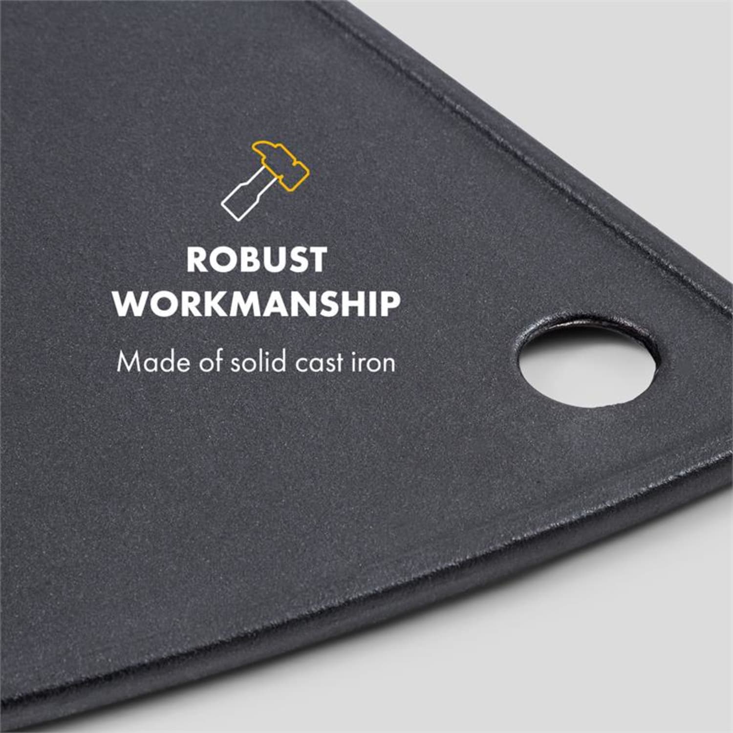 Parforce Grillplatte glatt Zubehör Gusseisen Fettablauf schwarz 