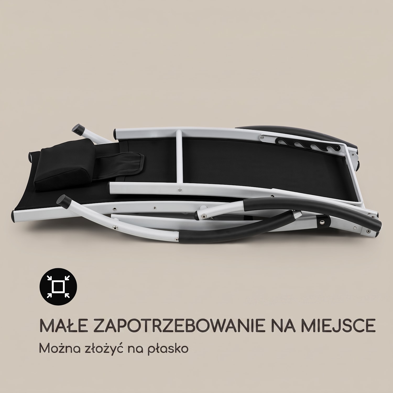 Sun Valley, leżak ogrodowy, leżanka, składany, poduszka Czarny