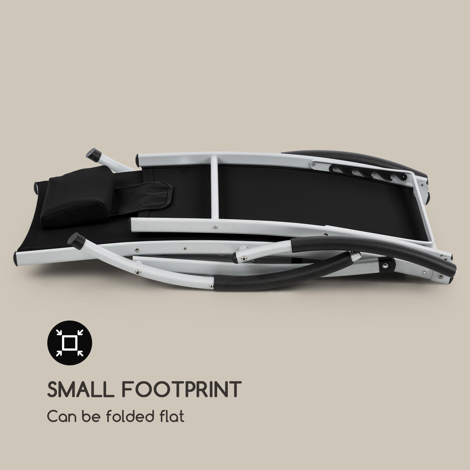 Sun Valley, kerti fekvőszék, összecsukható, fekete Fekete