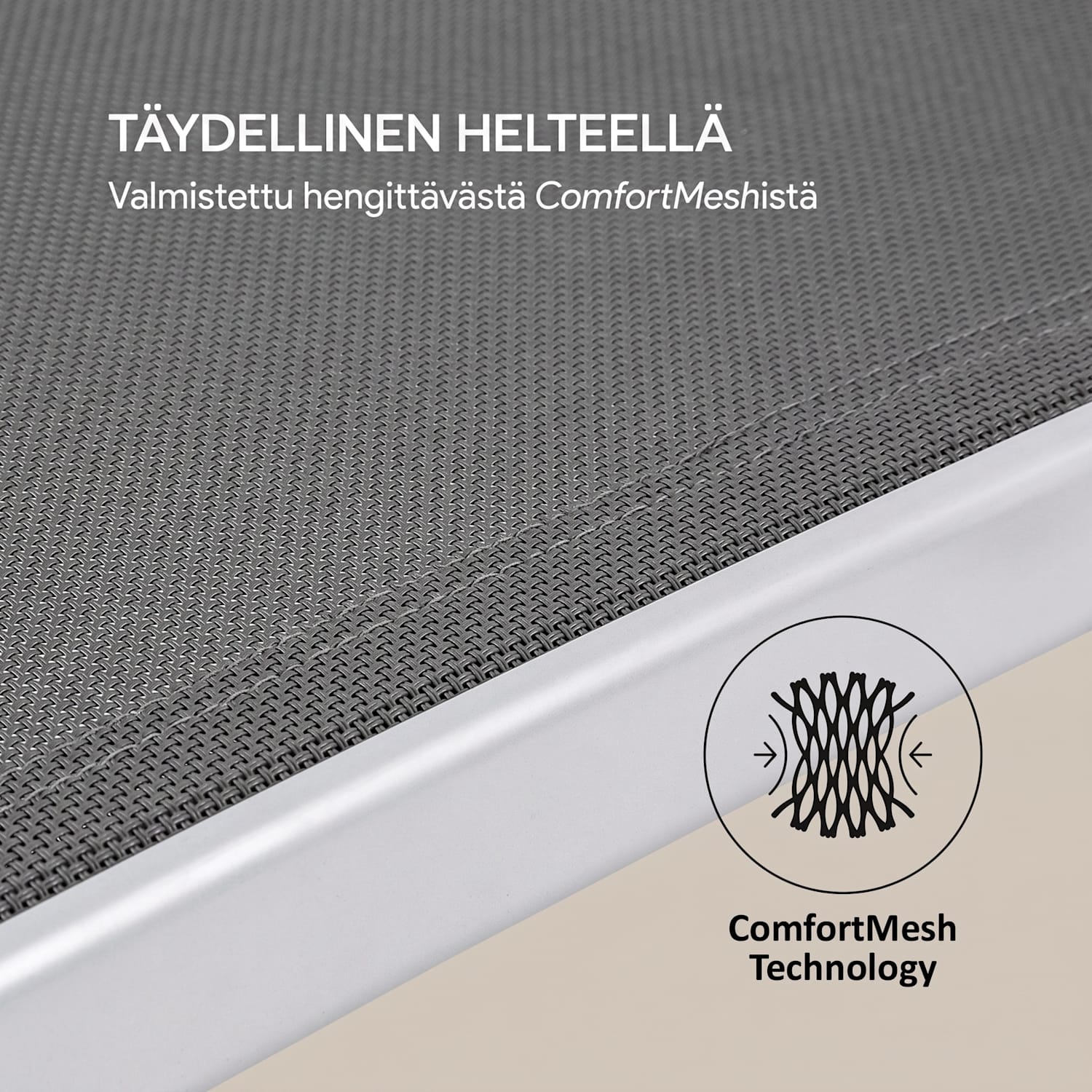 Sun Valley taitettava aurinkotuoli harmaa tyynyllä Tummanharmaa