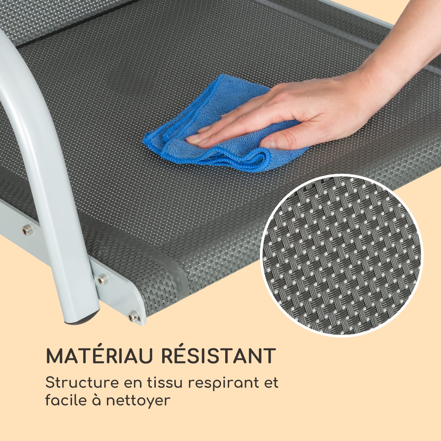 Bel Air Duo Swing Balancelle de jardin pour 2 personnes - gris & crème 