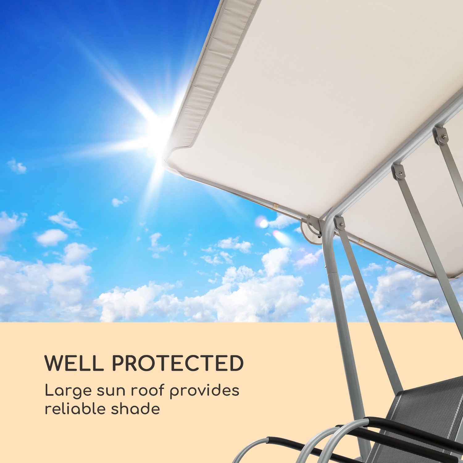 Bel Air Duo Swing, hollywoodska hojdačka, oceľový rám, antracitová/krémová 