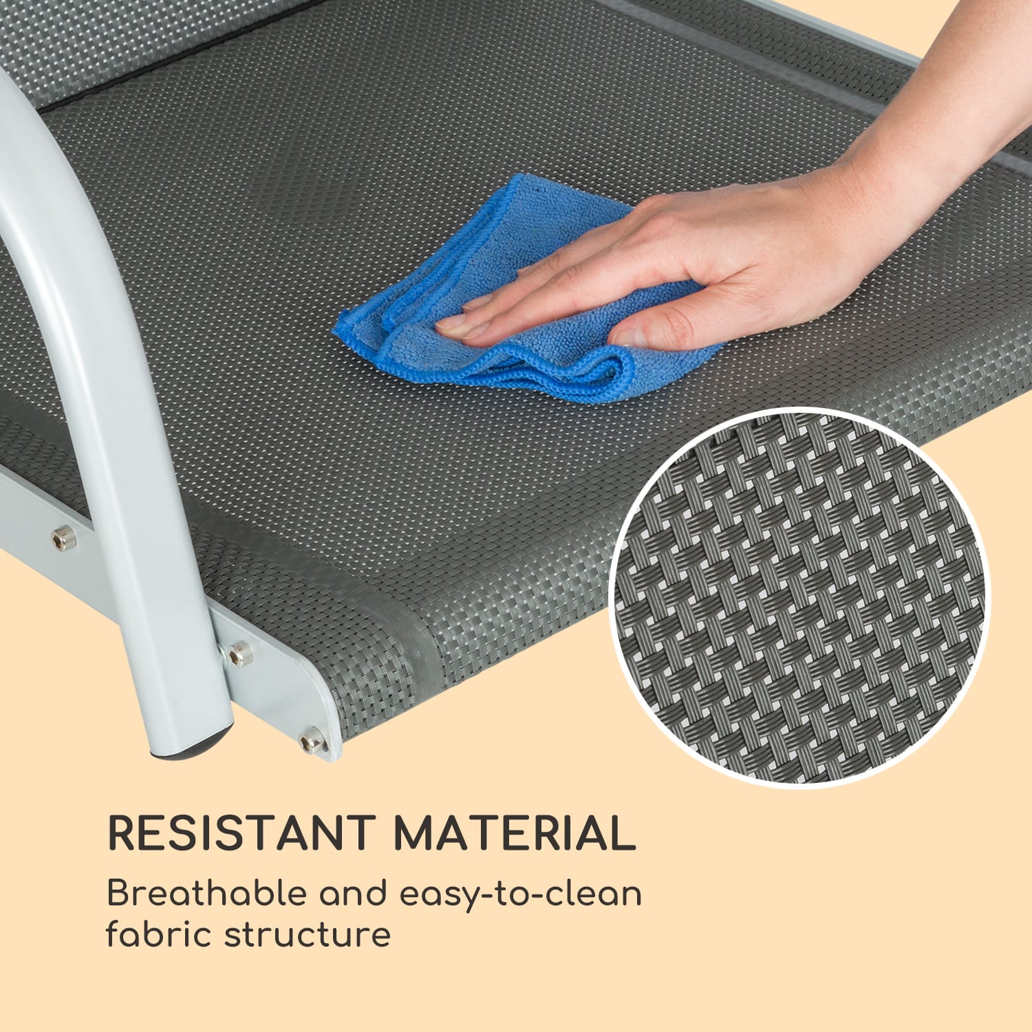 Bel Air Duo Swing, hollywoodska hojdačka, oceľový rám, antracitová/krémová 