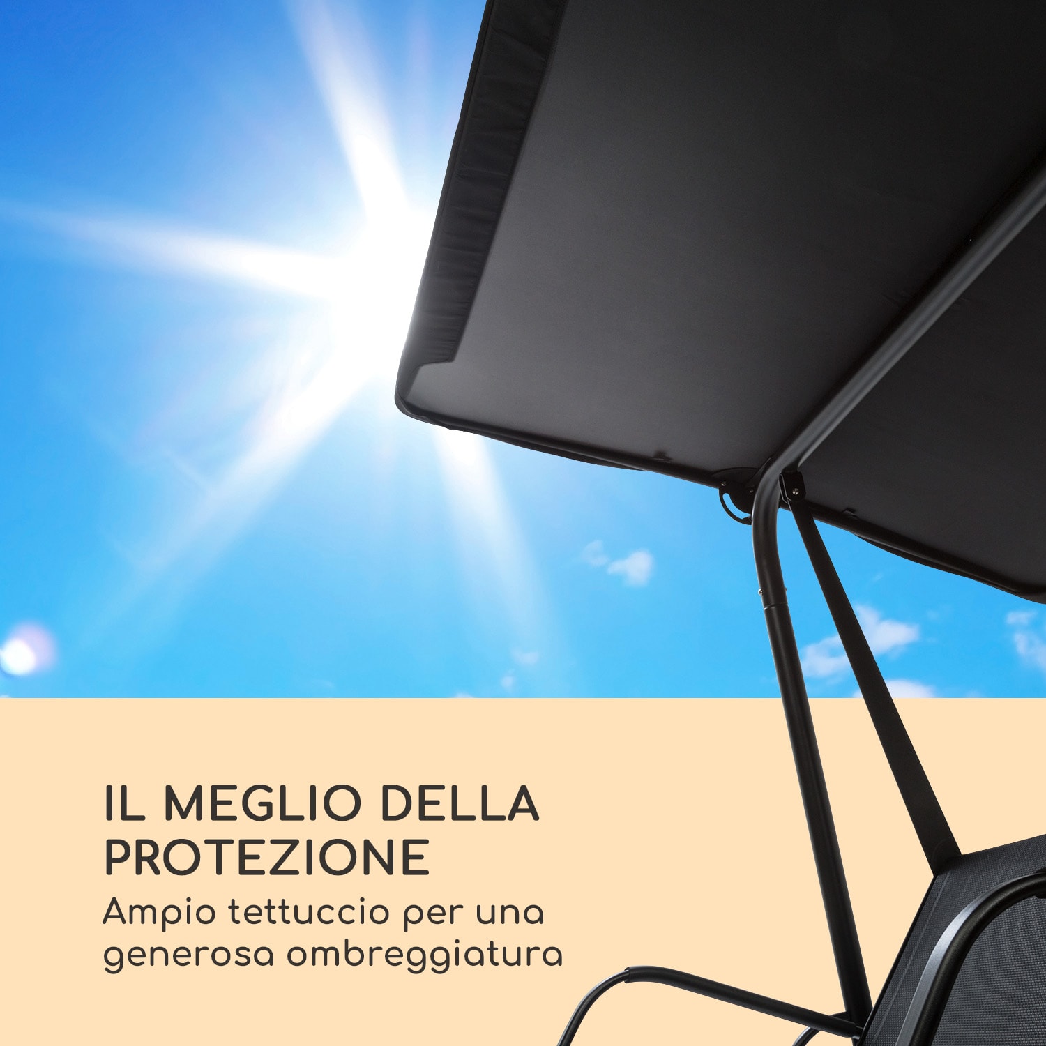 Bel Air Mono Swing dondolo Hollywood telaio d'acciaio Mono Relax nero 