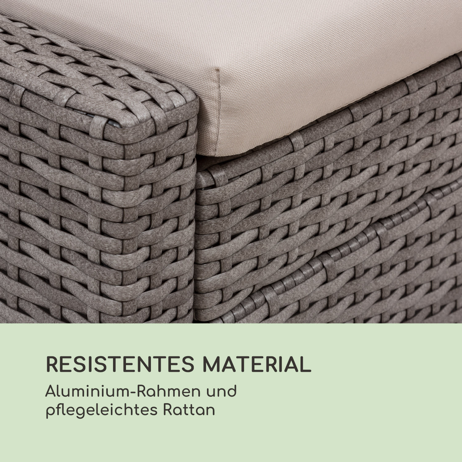 Eremitage Double Lounger Sonnenliege 2 Pers. Aluminium/Rattan taupe Aschgrau / Sand