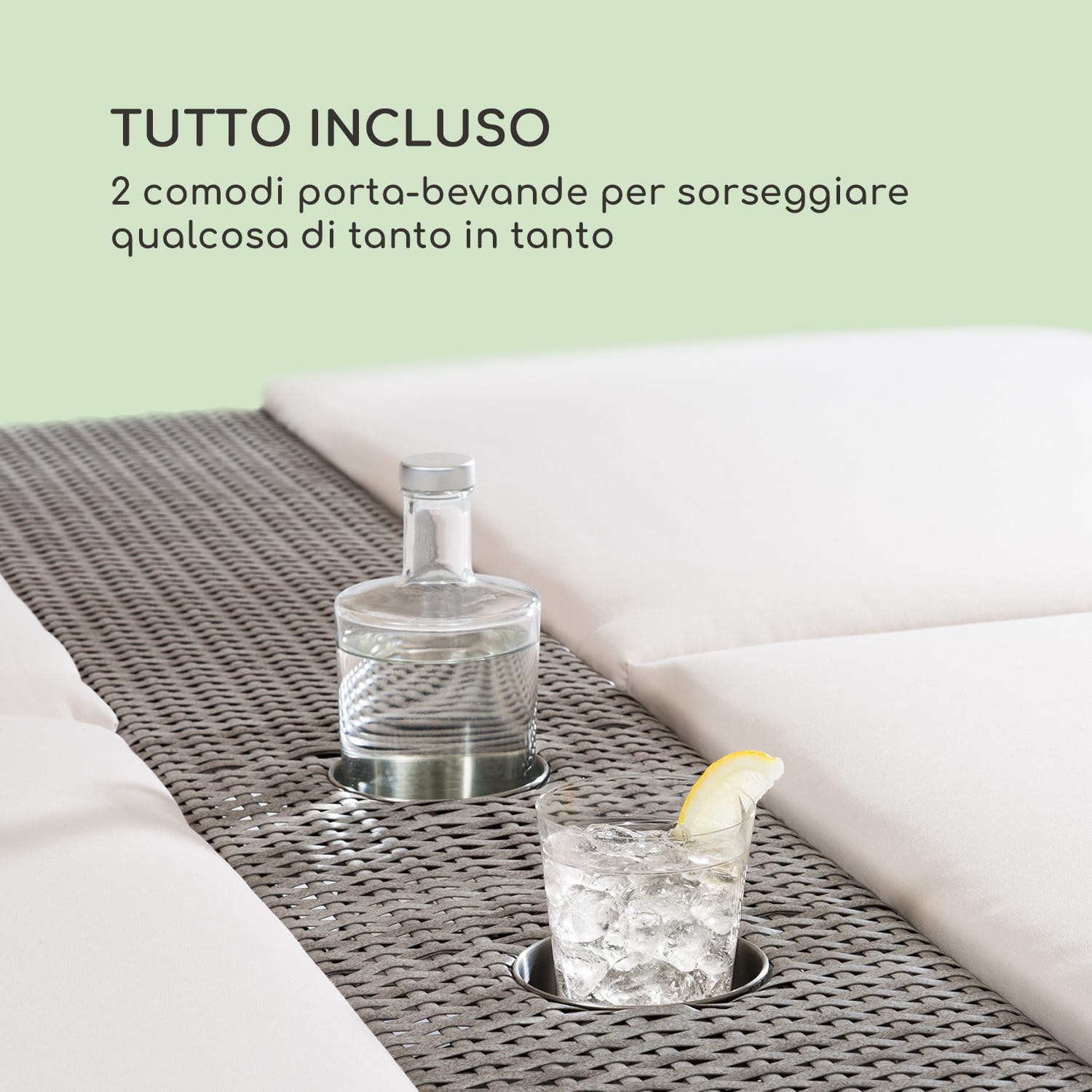 Eremitage Double Lounger lettino da sole per 2 persone in alluminio/rattan talpa 