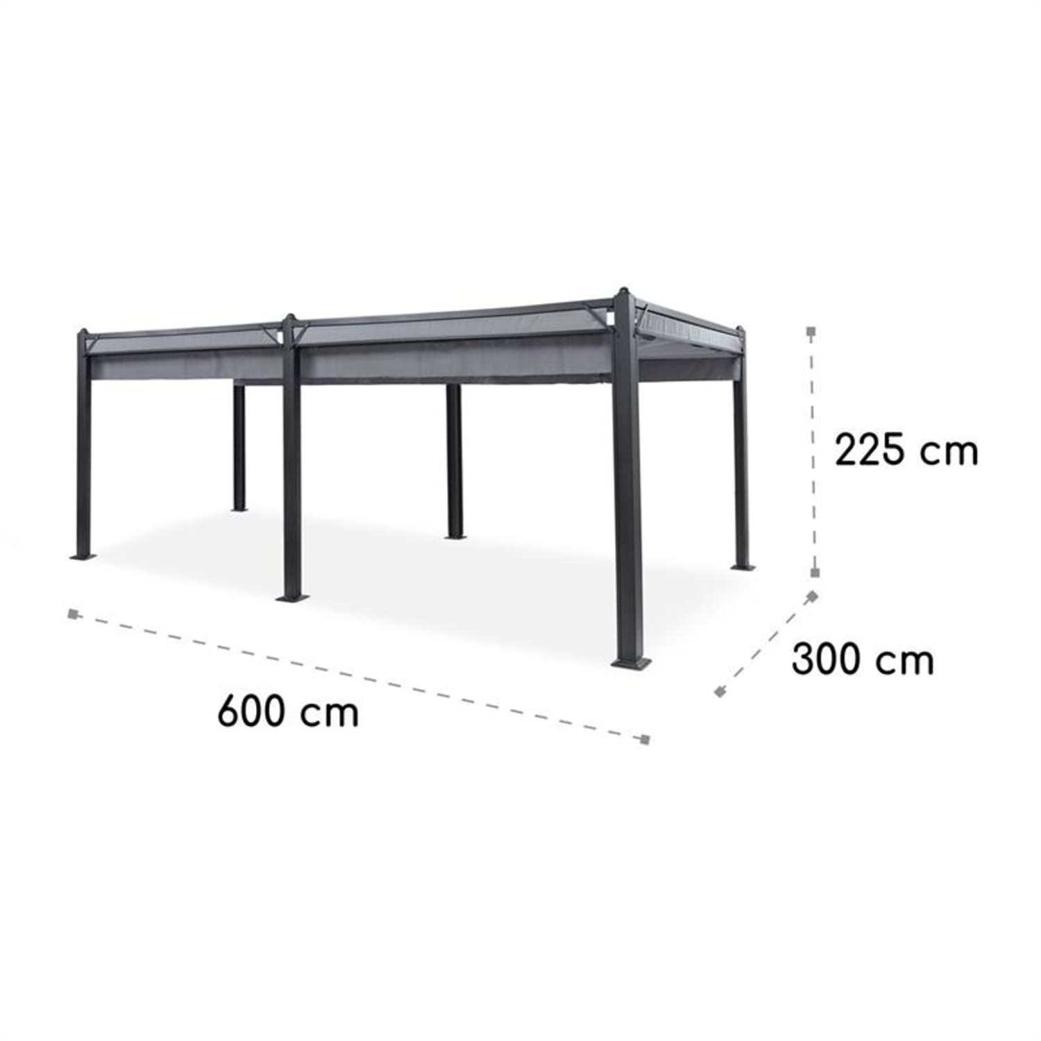 Pantheon Cortina, pavilon tetővel, 3 x 6 m, 4 oldal lap, szürke 3 x 6 m | Antracit | Sötét szürke