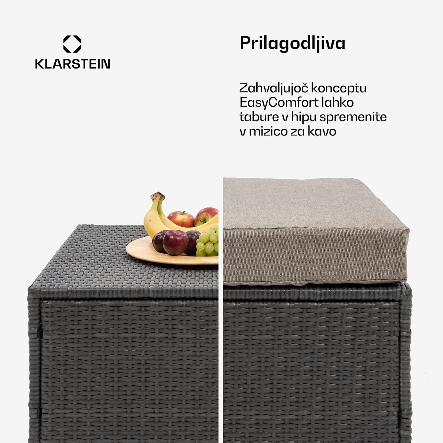 Theia Lounge Set vrtna sedežna garnitura Črna