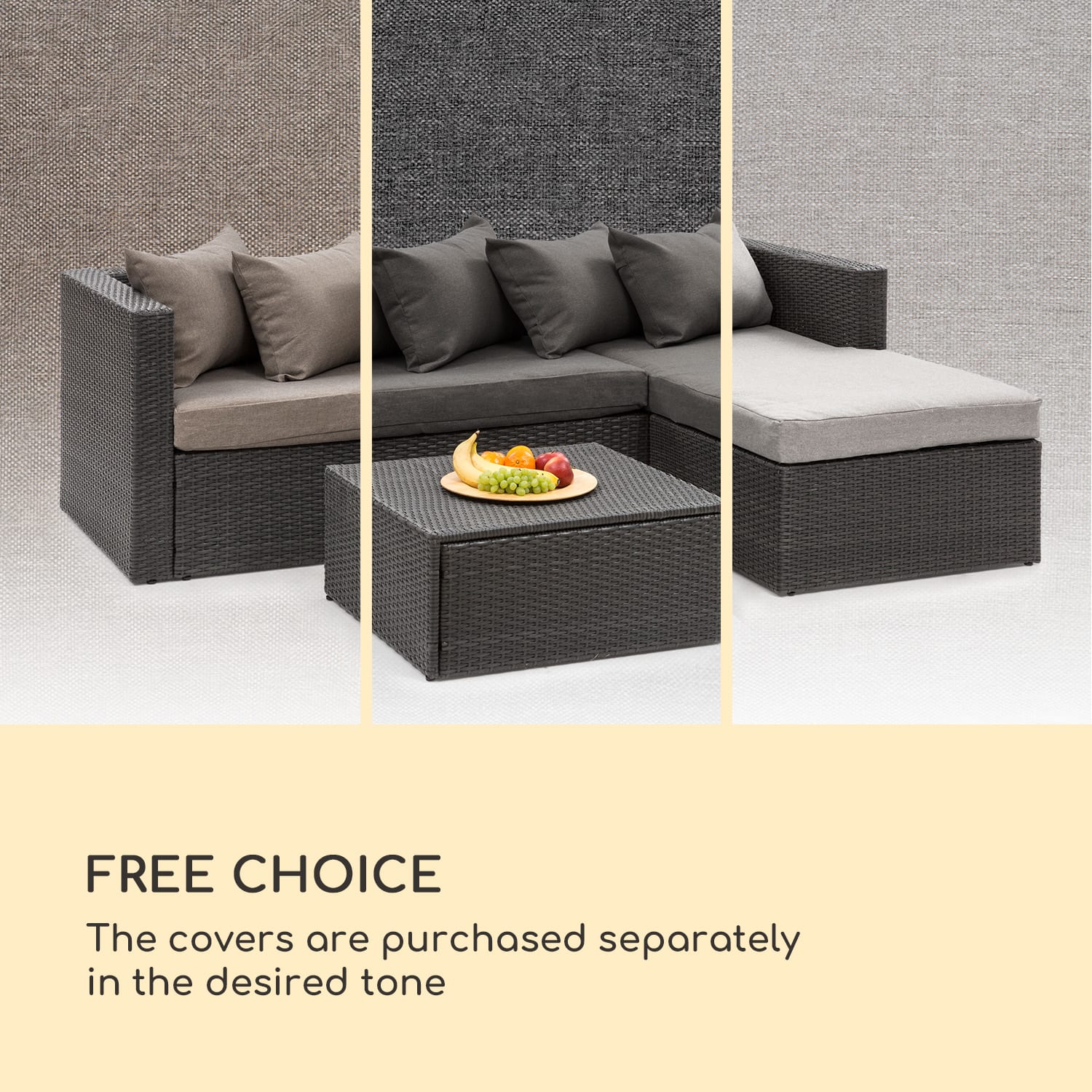 Theia Lounge Set vrtna sedežna garnitura Črna