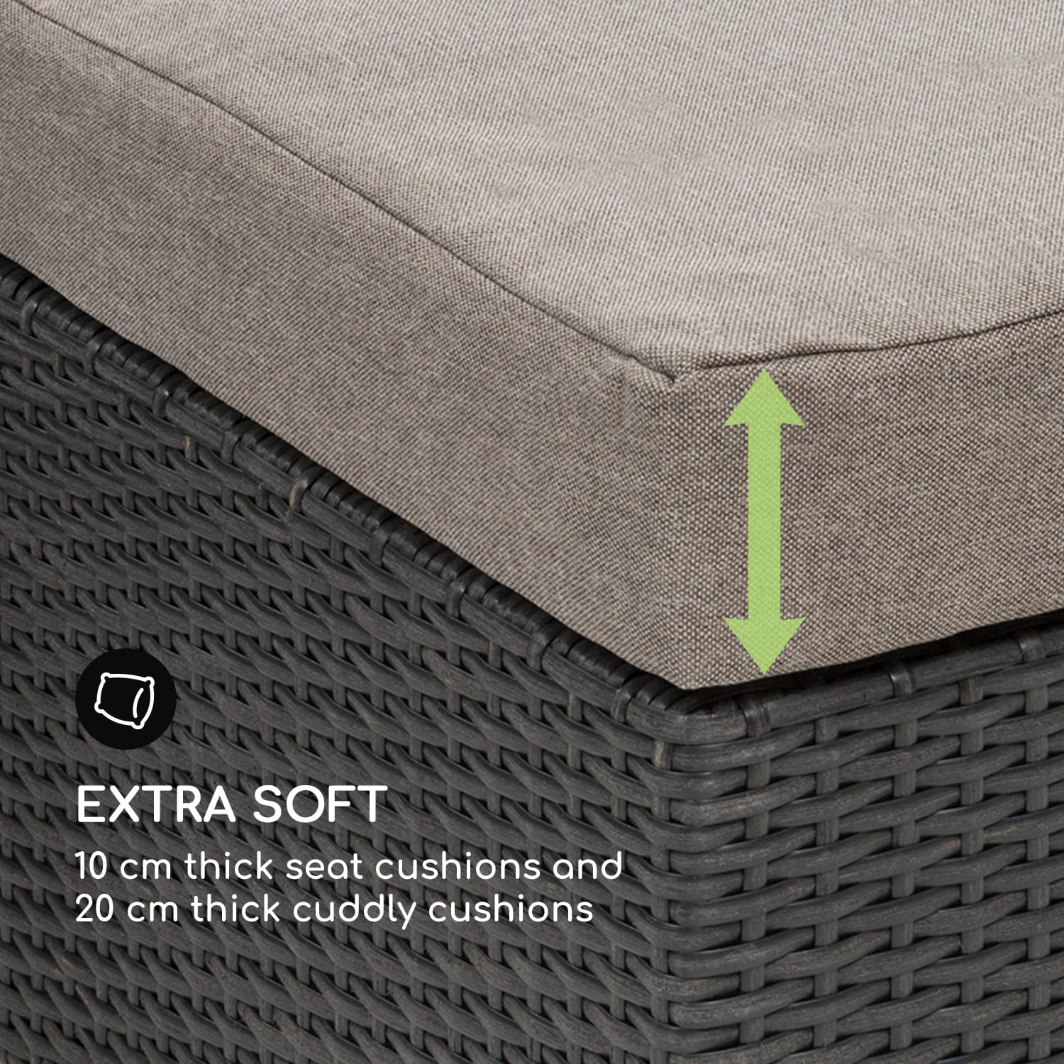 Theia Lounge Set vrtna sedežna garnitura Črna