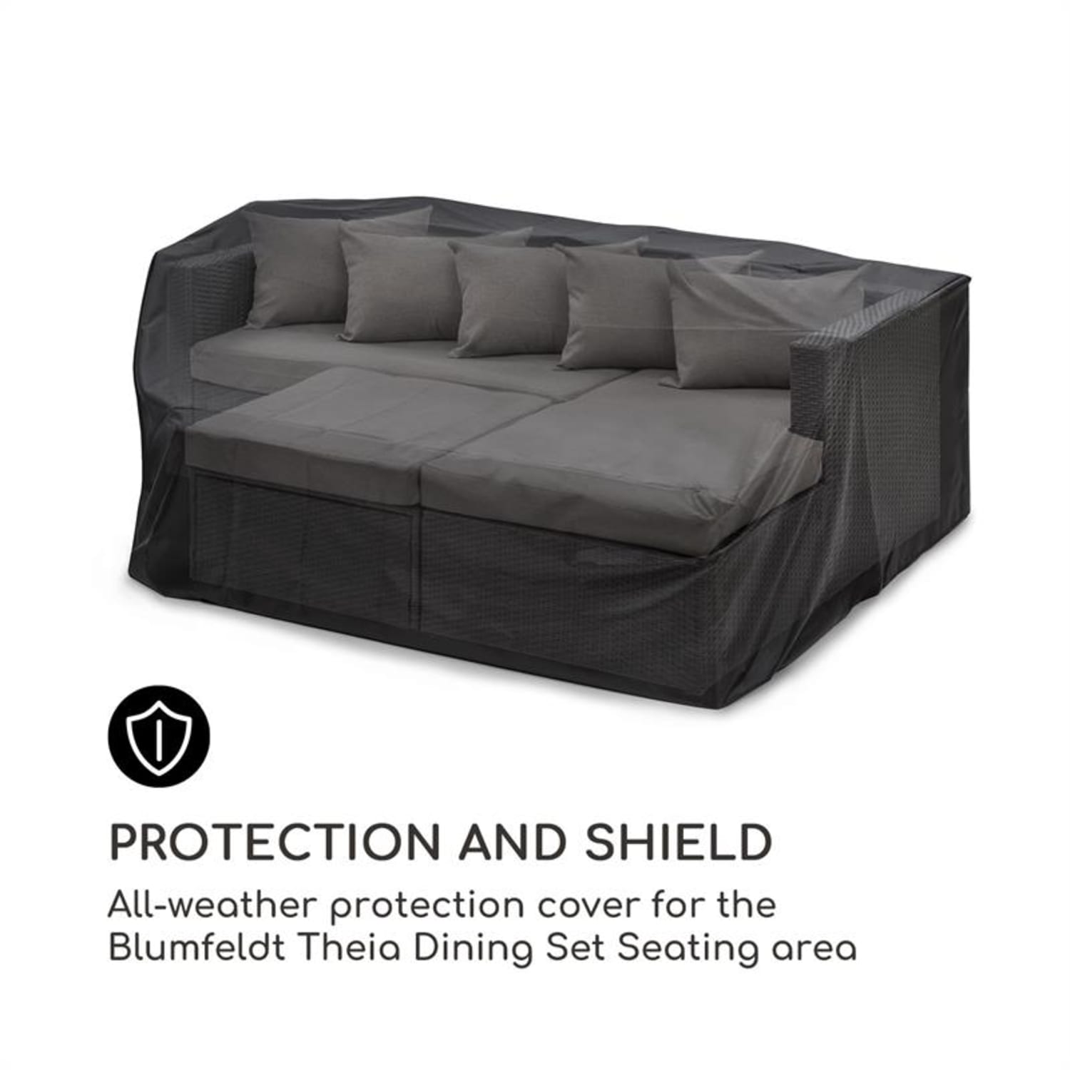 Theia Raincover, 100% poliester, protecție împotriva intemperiilor, negru 