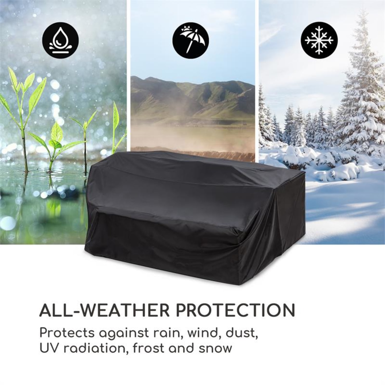 Theia Raincover, 100% poliester, protecție împotriva intemperiilor, negru 