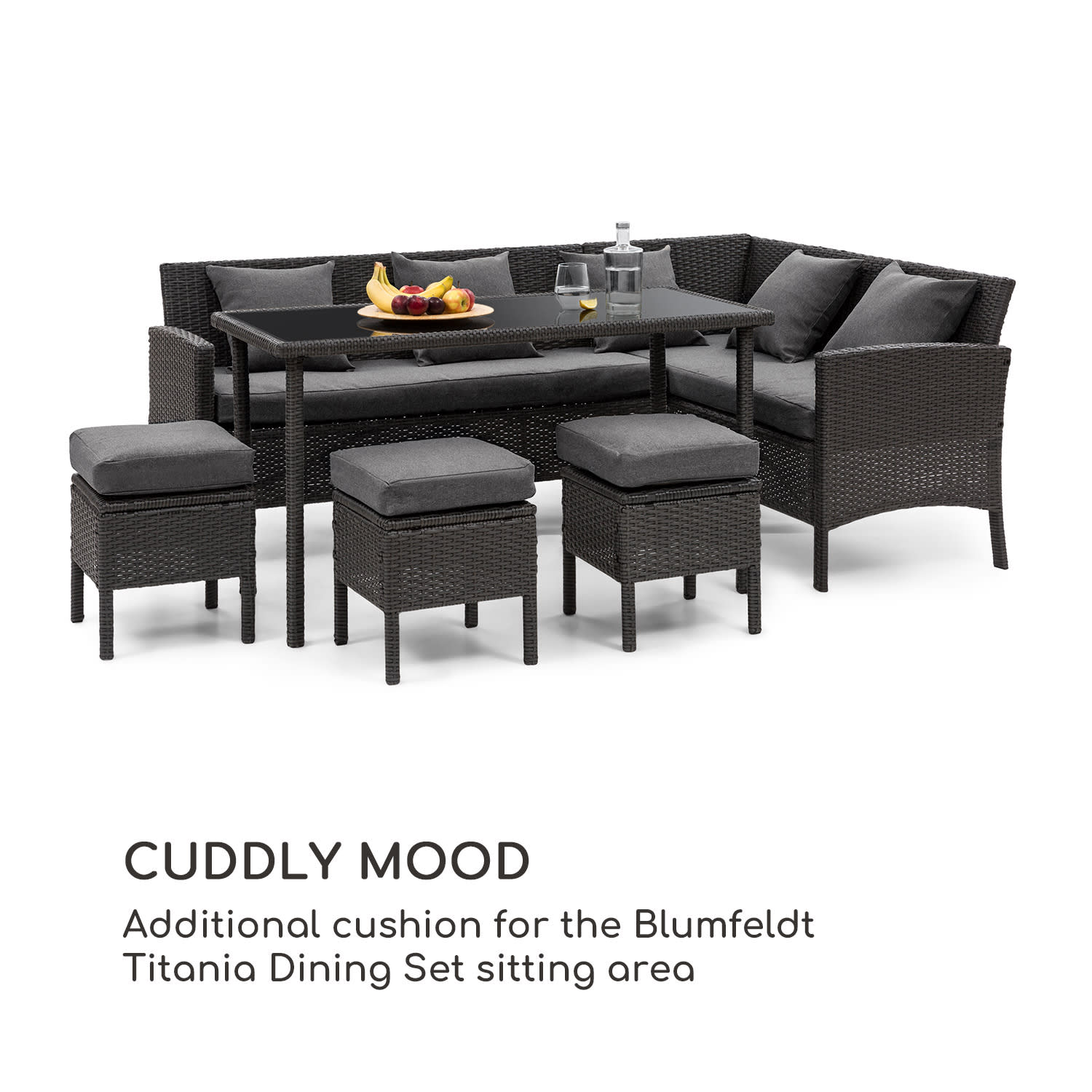 Titania Pillows, vankúš, polyester, nepremokavý, melírovaný tmavosivý 