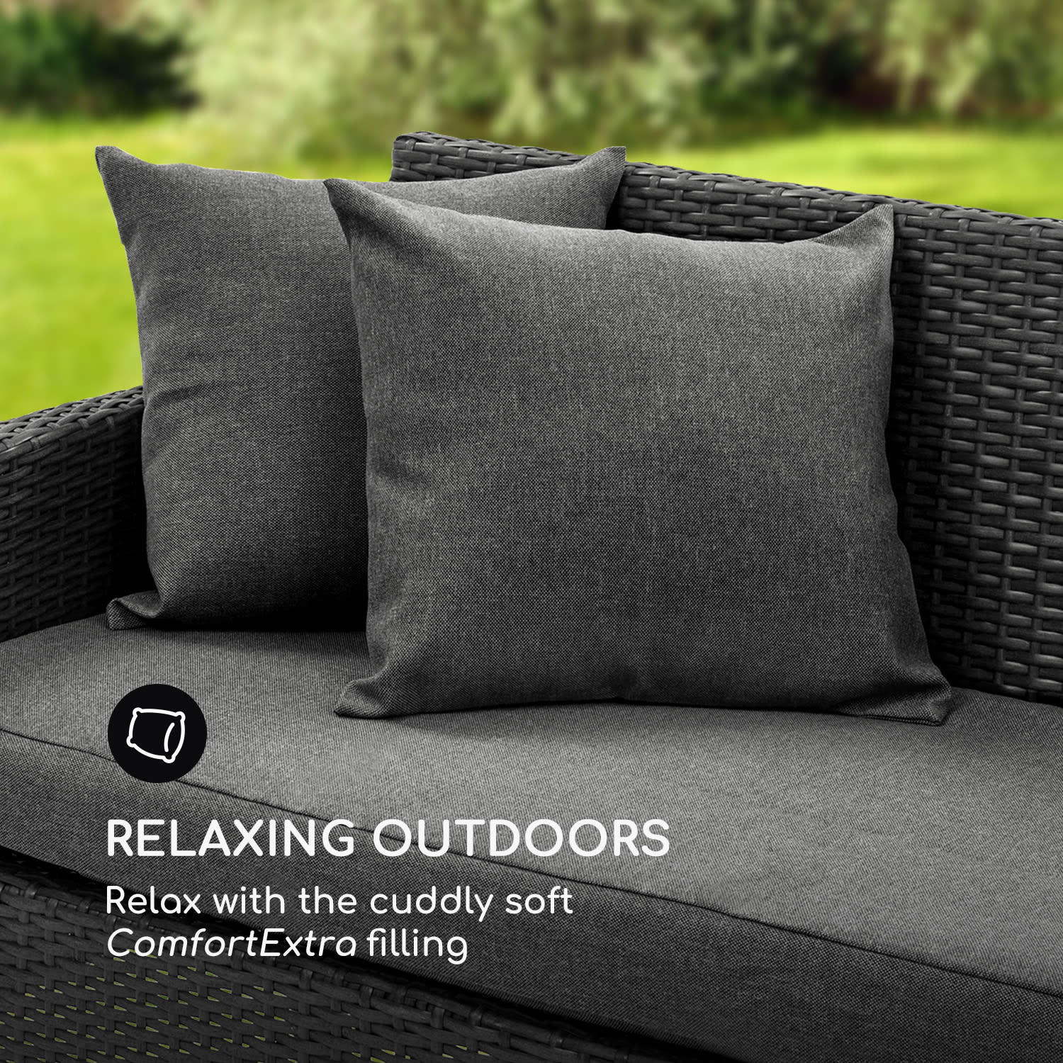 Titania Pillows, vankúš, polyester, nepremokavý, melírovaný tmavosivý 