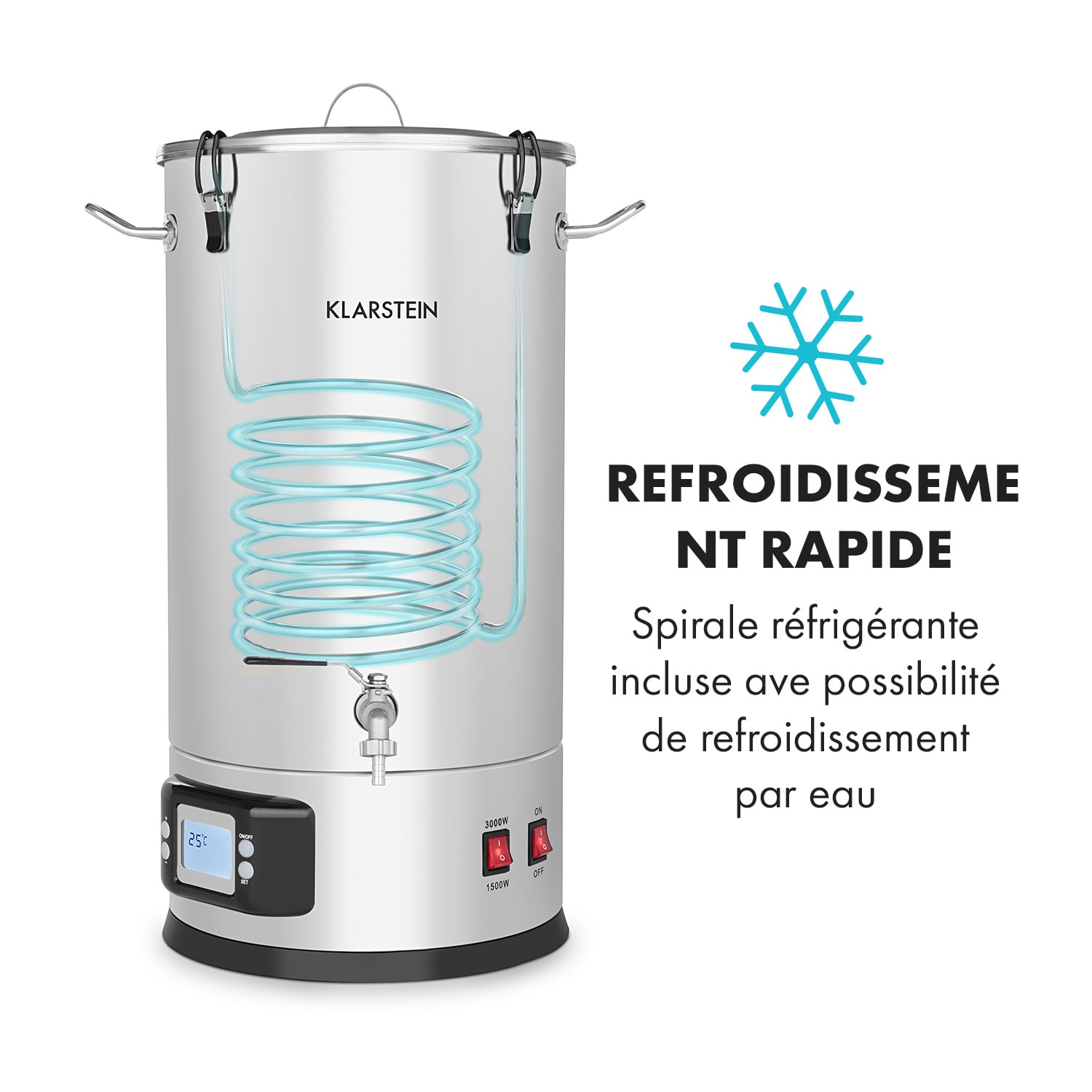 Maischfest Cuve de brassage bière 30 litres 1500W / 3000W inox 30 L