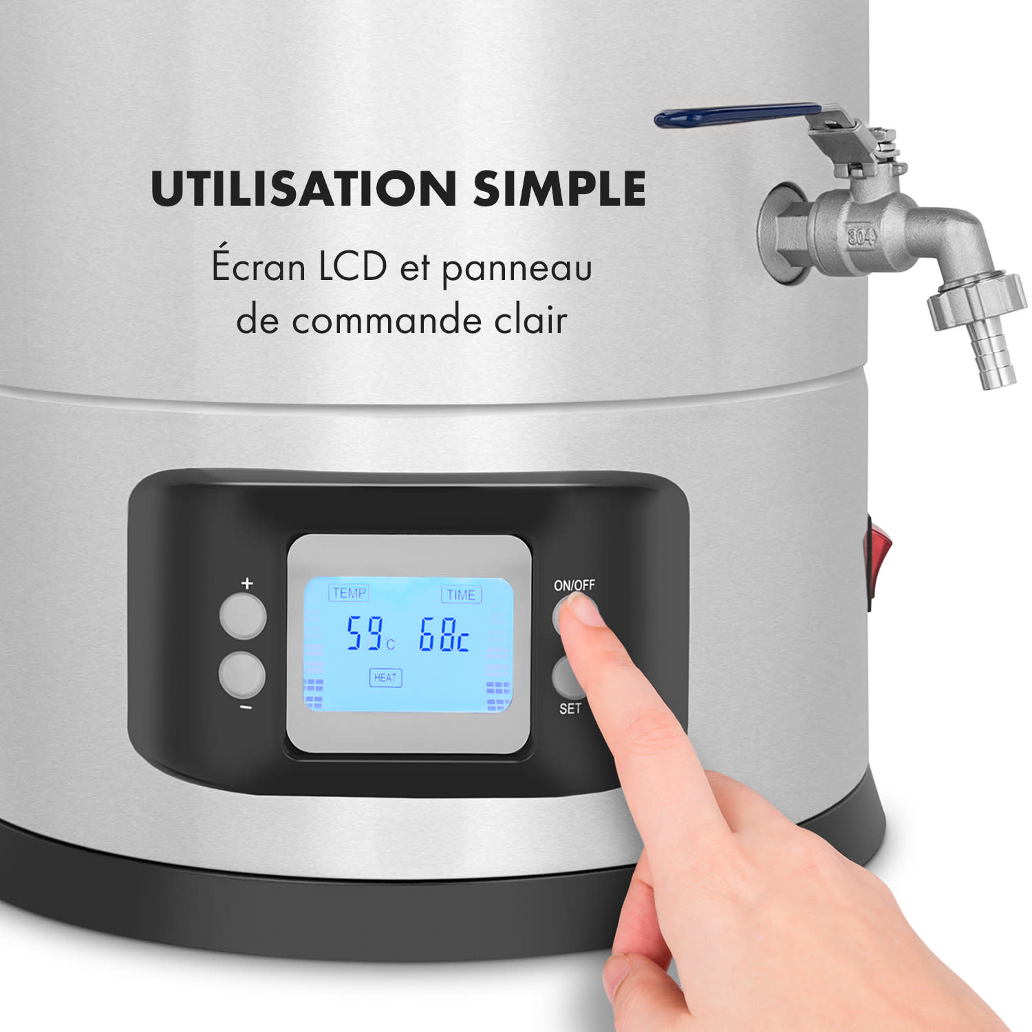 Maischfest Cuve de brassage bière 30 litres 1500W / 3000W inox 30 L